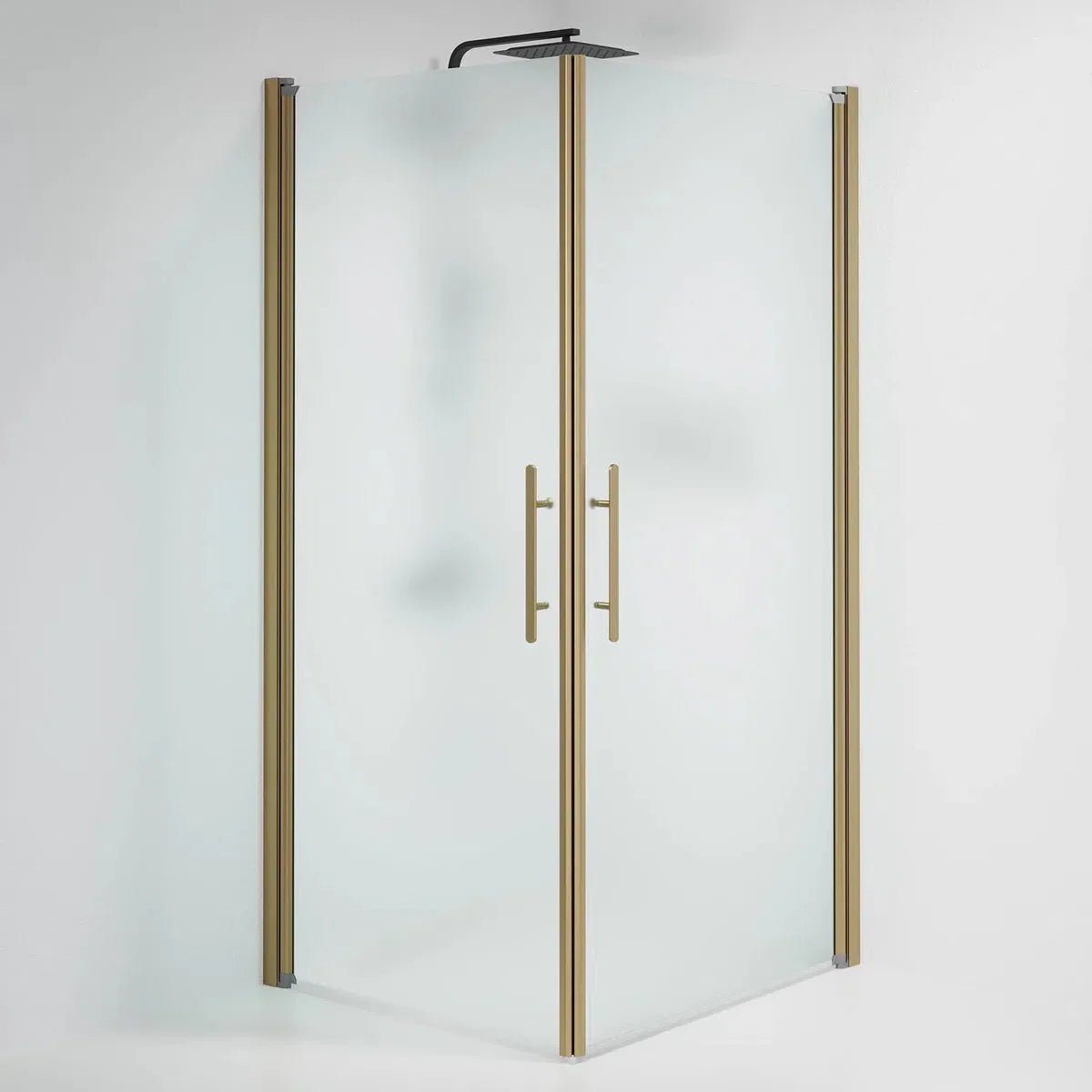 Vänern Duschhörn, Rak, Frostat Glas, Brons Profil - Duschhörna - BATH DELUXE - PRESTIGE - 36 - 901 - 70 - 55 - 00 - BATHDELUXE SWEDEN