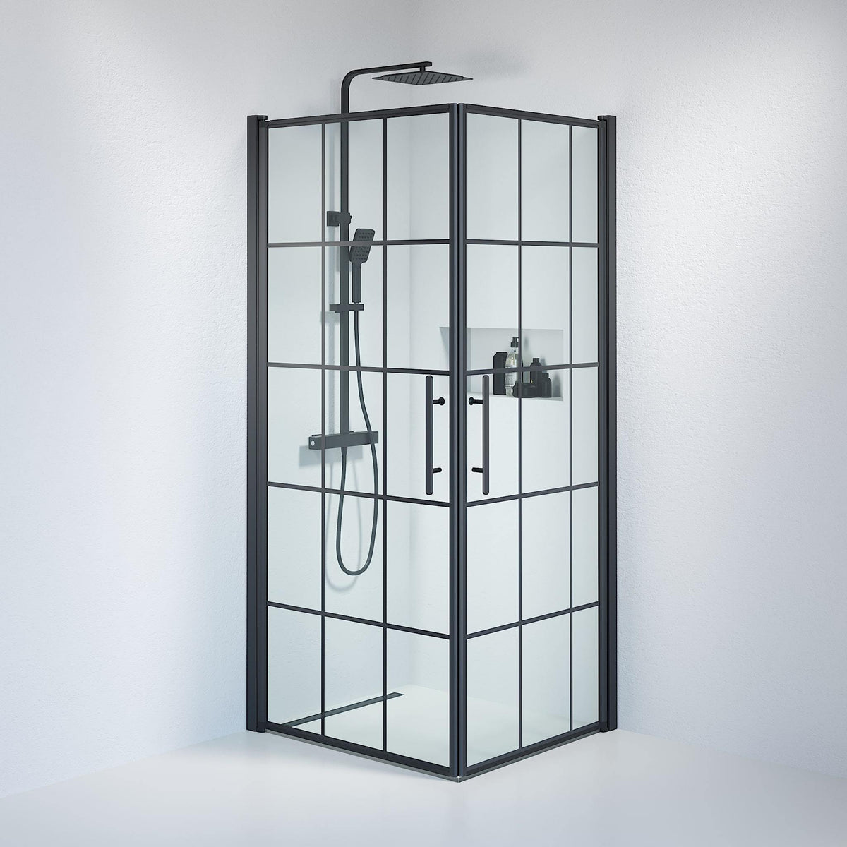 Square - Frames, Shower Enclosure Set - Code, Frame/Black - 90 cm - MASTERSTORE - 8595677121001 - Shower Enclosure Set - Code - 36 - 909 - 02 - 49 - 01 - 8595677121001