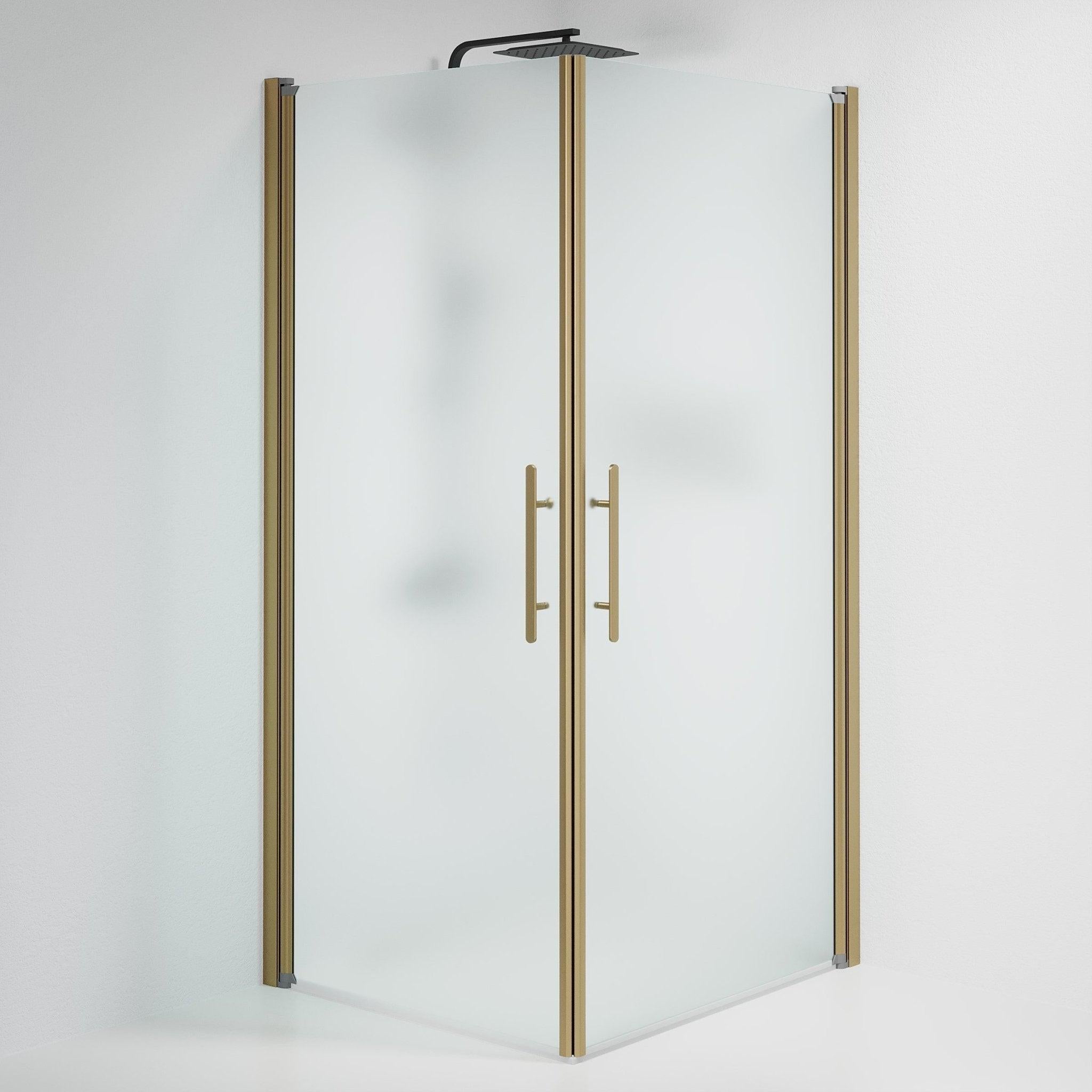 Kvadratisk - Frostad, Duschset - Kvadratisk, Matt/Brons - 90 cm - Duschkabinset - Kod - BATH DELUXE - PRESTIGE - 36-909-70-55-00 - BATHDELUXE SWEDEN