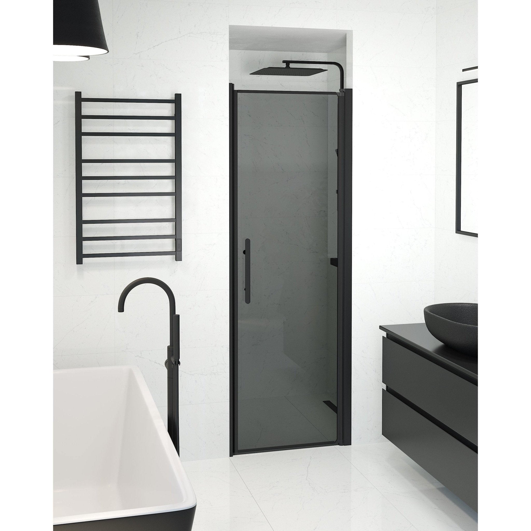 Niche - Smoked, Shower Enclosure Set - Code, Smoked/Black - 70 cm - MASTERSTORE - 8595677139068 - Shower Enclosure Set - Code - 38 - 070 - 00 - 56 - 00 - 8595677139068