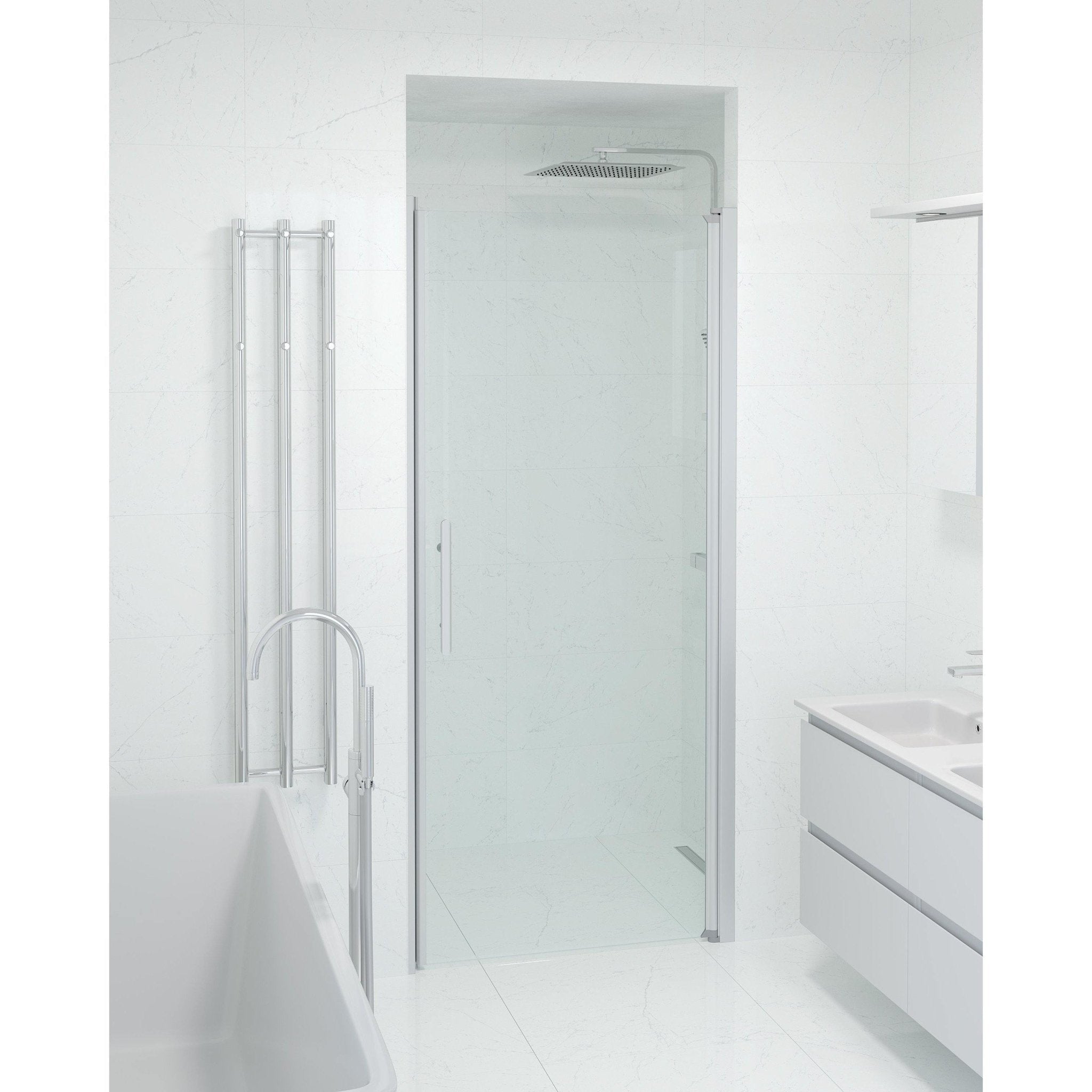 Nisch - Klar, Duschset - Nisch, Klar/Satin - 70 cm - Duschkabinset - Kod - BATH DELUXE - PRESTIGE - 38-070-02-50-00 - BATHDELUXE SWEDEN