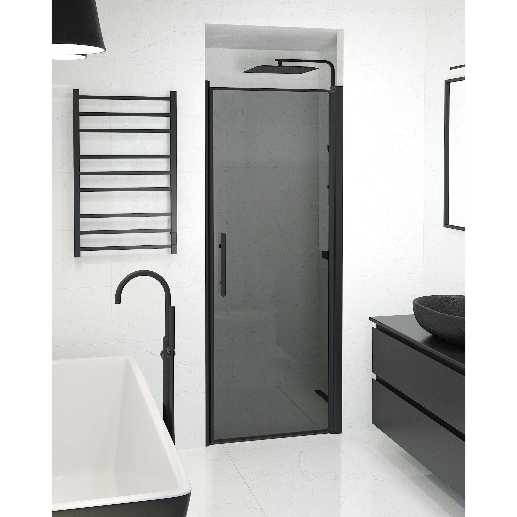 Niche - Smoked, Shower Enclosure Set - Code, Smoked/Black - 80 cm - MASTERSTORE - 8595677139181 - Shower Enclosure Set - Code - 38 - 080 - 00 - 56 - 00 - 8595677139181