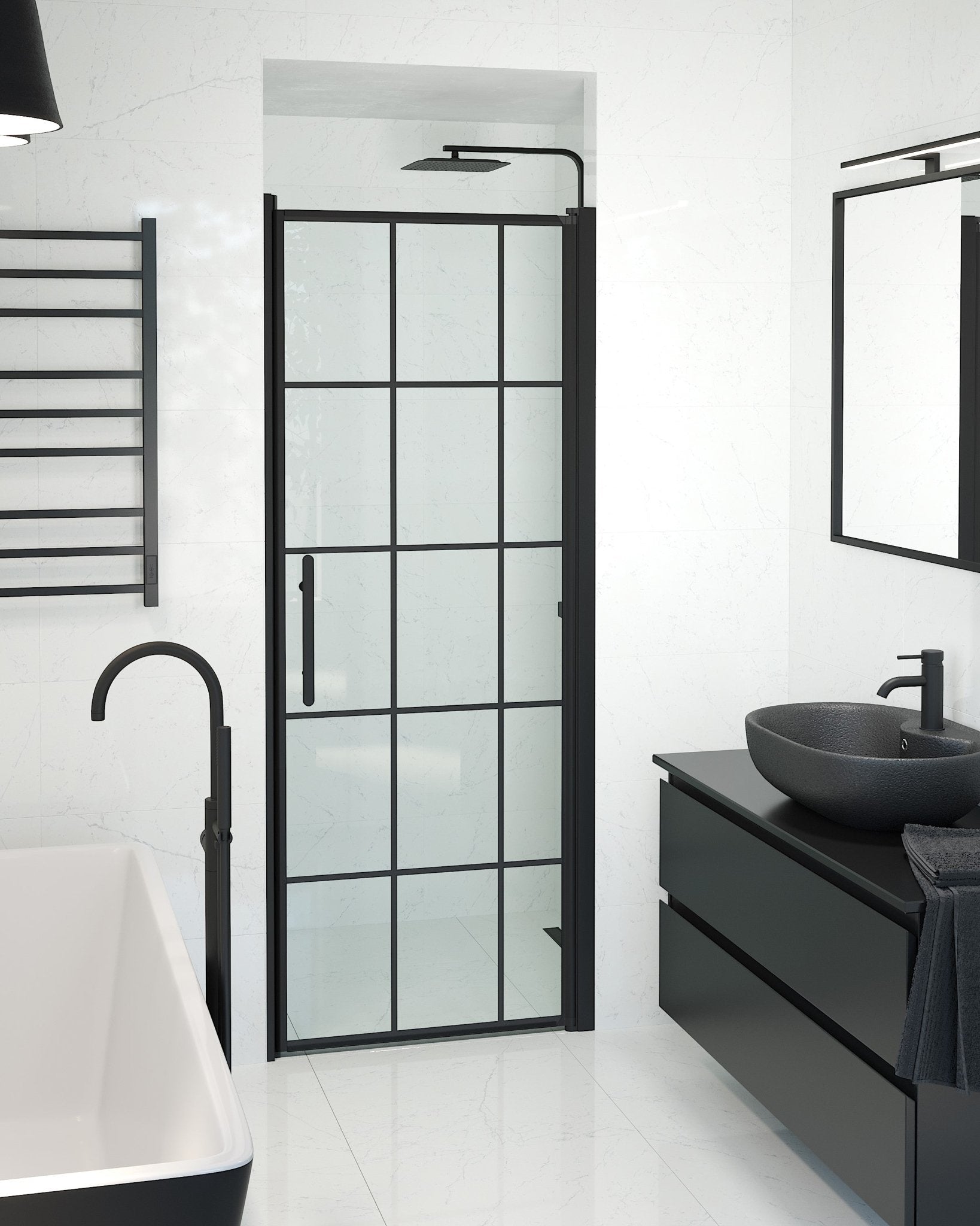 Niche - Frames, Shower Enclosure Set - Code, Frame/Black - 80 cm - MASTERSTORE - 8595677138948 - Shower Enclosure Set - Code - 38 - 080 - 00 - 59 - 00 - 8595677138948