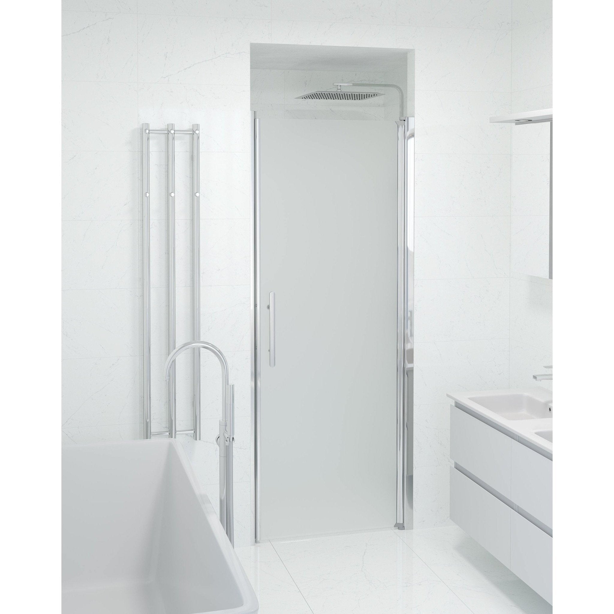 Niche - Frosted, Shower Enclosure Set - Code, Matt/Chrome - 80 cm - MASTERSTORE - 8595677139167 - Shower Enclosure Set - Code - 38 - 080 - 01 - 55 - 00 - 8595677139167