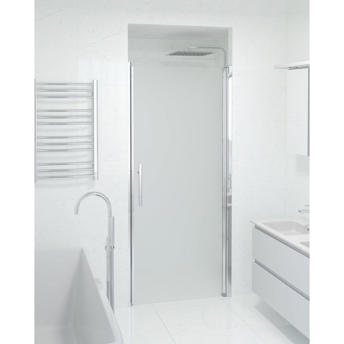 Niche - Frosted, Shower Enclosure Set - Code, Matt/Chrome - 80 cm - MASTERSTORE - 8595677139167 - Shower Enclosure Set - Code - 38 - 080 - 01 - 55 - 00 - 8595677139167