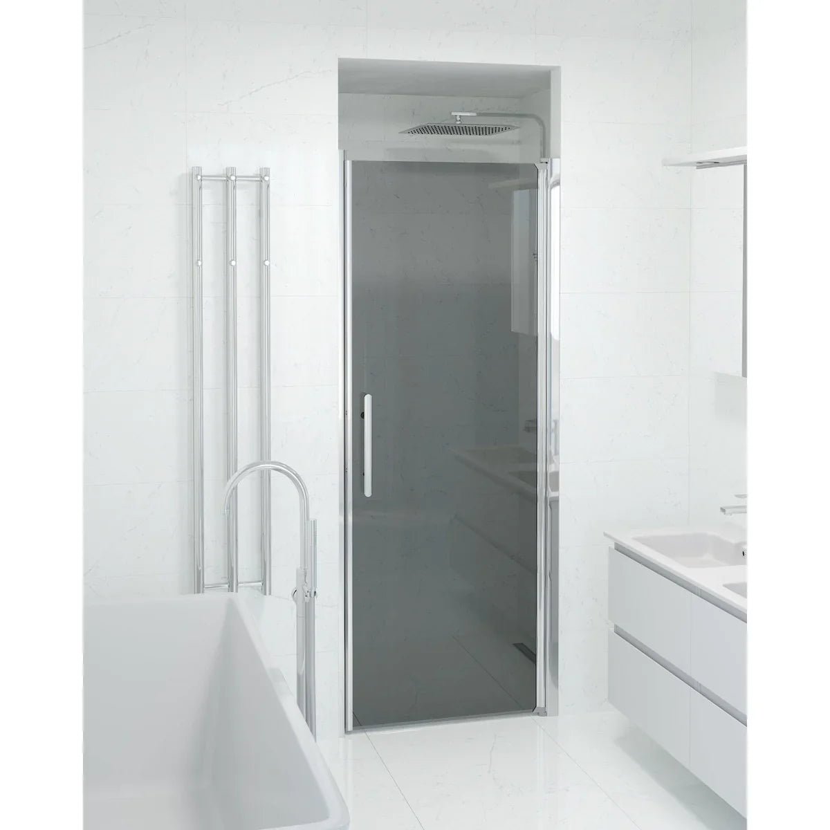 Vänern Niche Duschdörr, Rökfärgat Glas, Krom Profil - Nischduschar - BATH DELUXE - PRESTIGE - 38 - 080 - 01 - 56 - 00 - BATHDELUXE SWEDEN