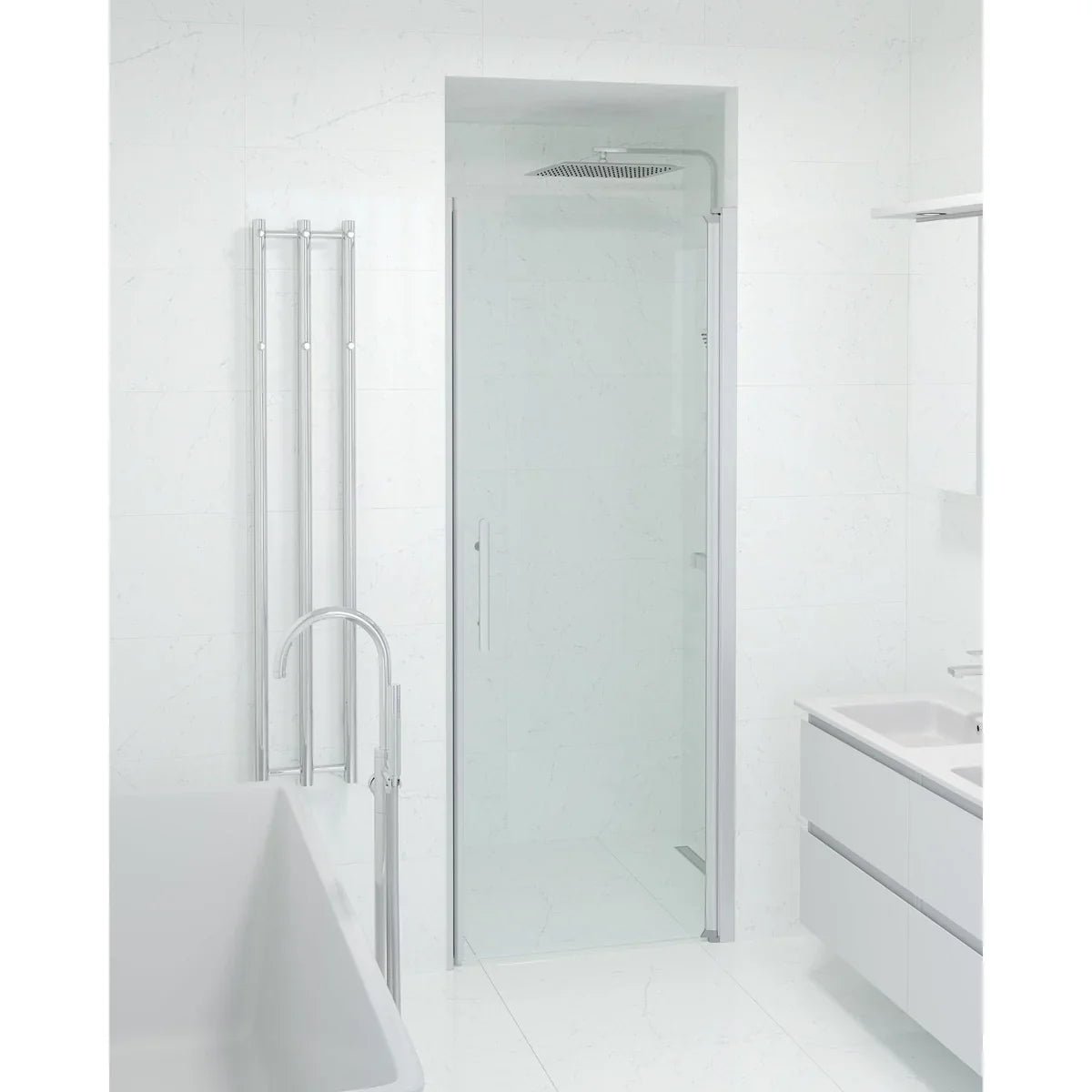 Vänern Niche Duschdörr, Klarglas, Borstad Aluminium Profil - Nischduschar - BATH DELUXE - PRESTIGE - 38 - 080 - 02 - 50 - 00 - BATHDELUXE SWEDEN