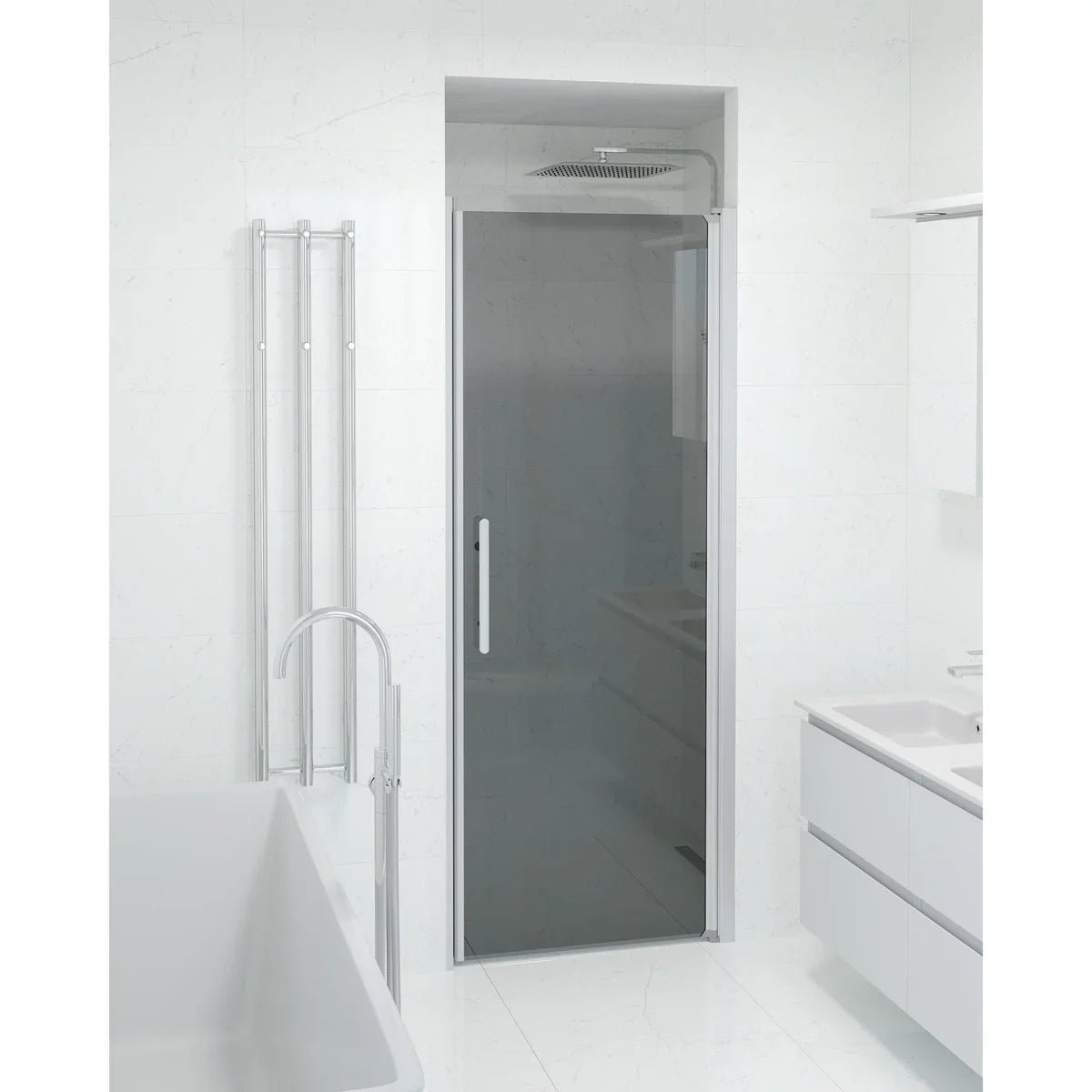 Vänern Niche Duschdörr, Rökfärgat Glas, Borstad Aluminium Profil - Nischduschar - BATH DELUXE - PRESTIGE - 38 - 080 - 02 - 56 - 00 - BATHDELUXE SWEDEN