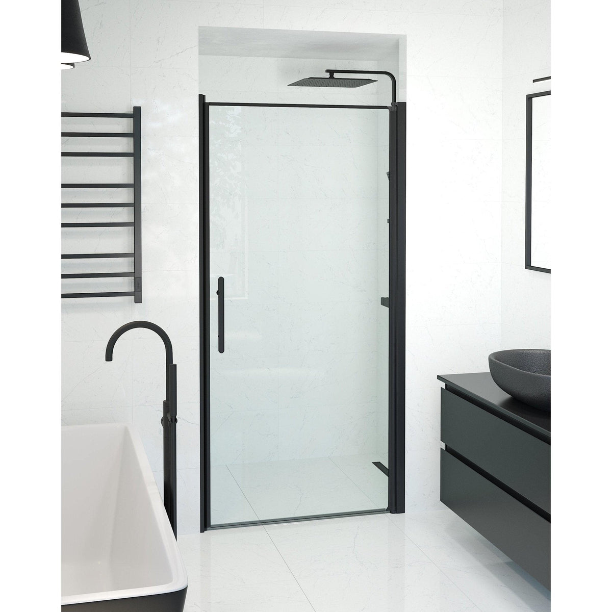 Niche - Clear, Shower Enclosure Set - Code, Clear/Black - 90 cm - MASTERSTORE - 8595677139211 - Shower Enclosure Set - Code - 38 - 090 - 00 - 50 - 00 - 8595677139211