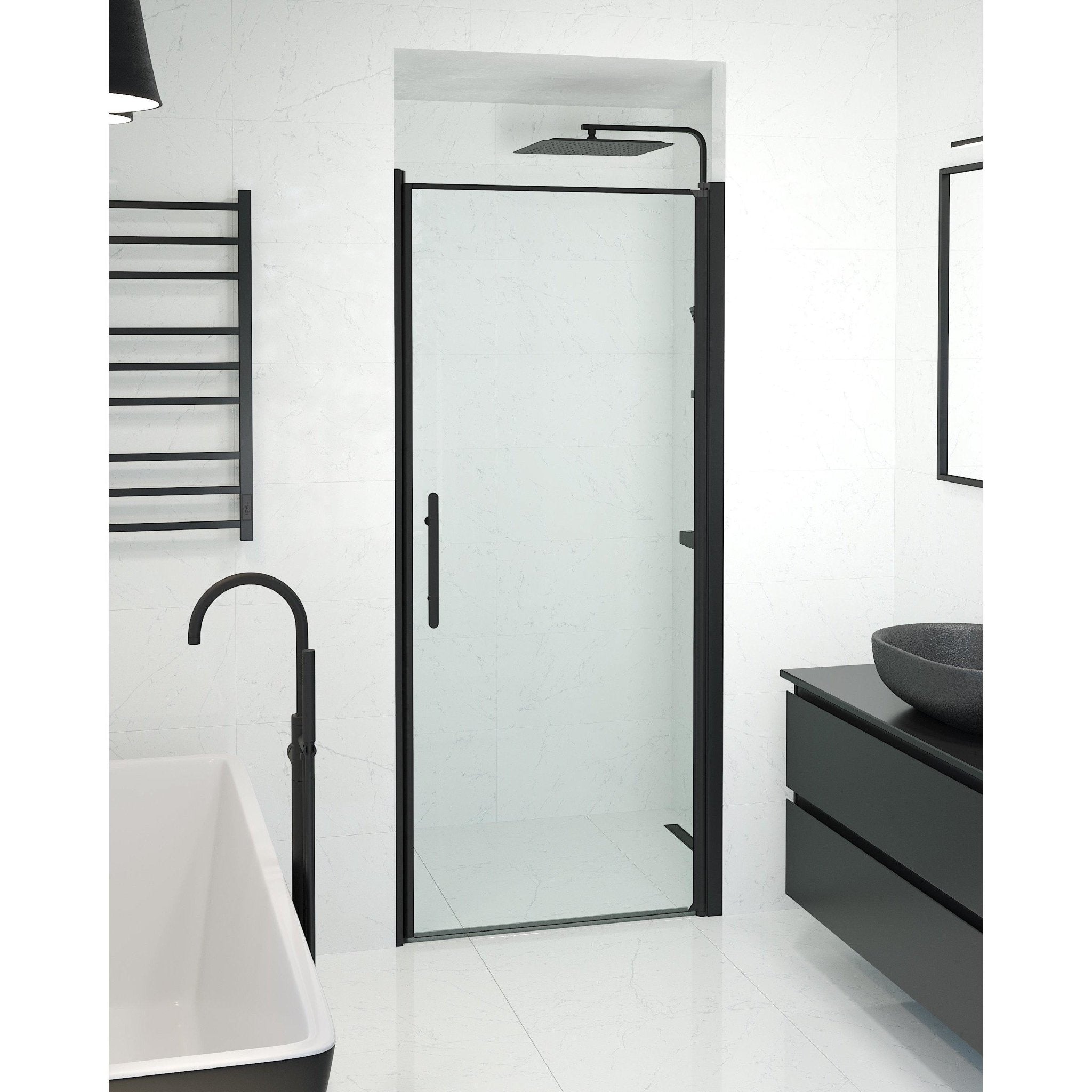Niche - Clear, Shower Enclosure Set - Code, Clear/Black - 90 cm - MASTERSTORE - 8595677139211 - Shower Enclosure Set - Code - 38 - 090 - 00 - 50 - 00 - 8595677139211