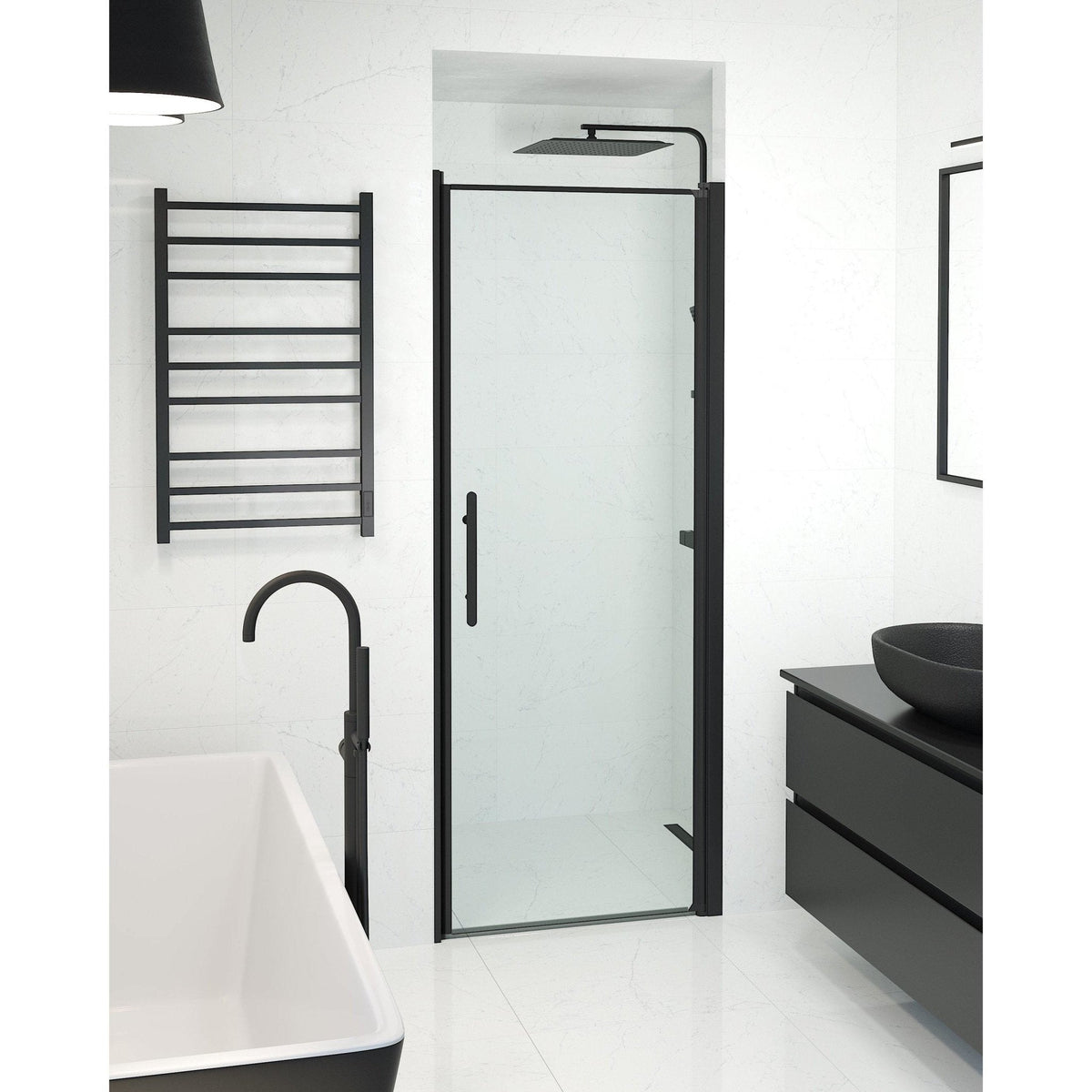 Niche - Clear, Shower Enclosure Set - Code, Clear/Black - 90 cm - MASTERSTORE - 8595677139211 - Shower Enclosure Set - Code - 38 - 090 - 00 - 50 - 00 - 8595677139211