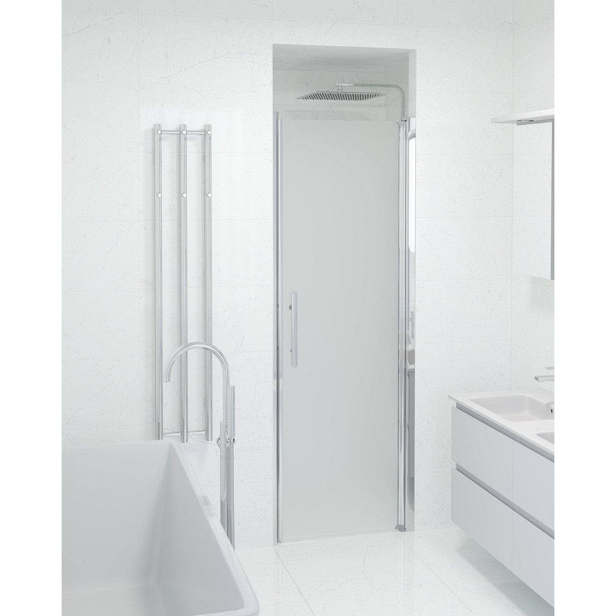 Niche - Frosted, Shower Enclosure Set - Code, Matt/Chrome - 90 cm - MASTERSTORE - 8595677139280 - Shower Enclosure Set - Code - 38 - 090 - 01 - 55 - 00 - 8595677139280