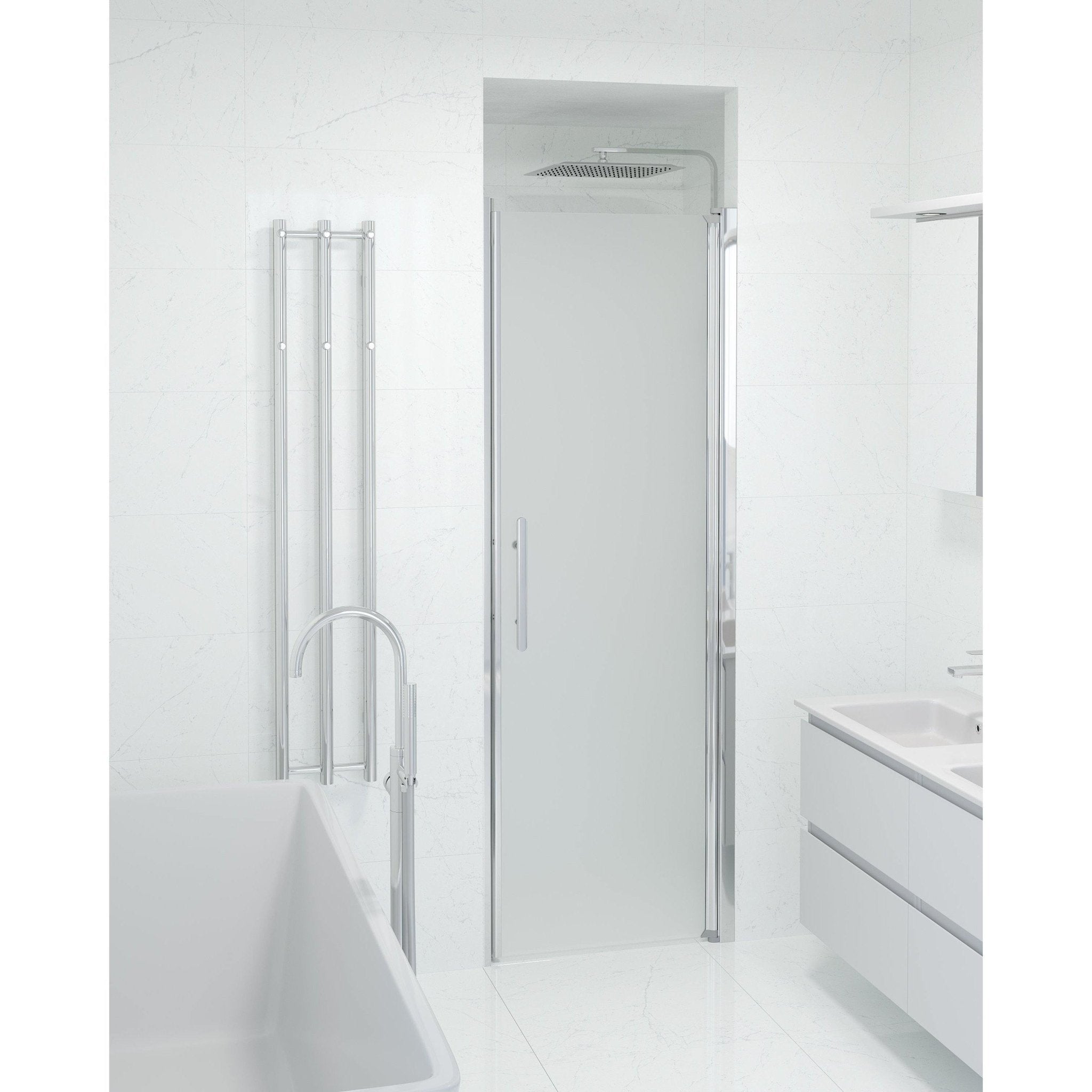 Niche - Frosted, Shower Enclosure Set - Code, Matt/Chrome - 100 cm - MASTERSTORE - 8595677139402 - Shower Enclosure Set - Code - 38 - 100 - 01 - 55 - 00 - 8595677139402
