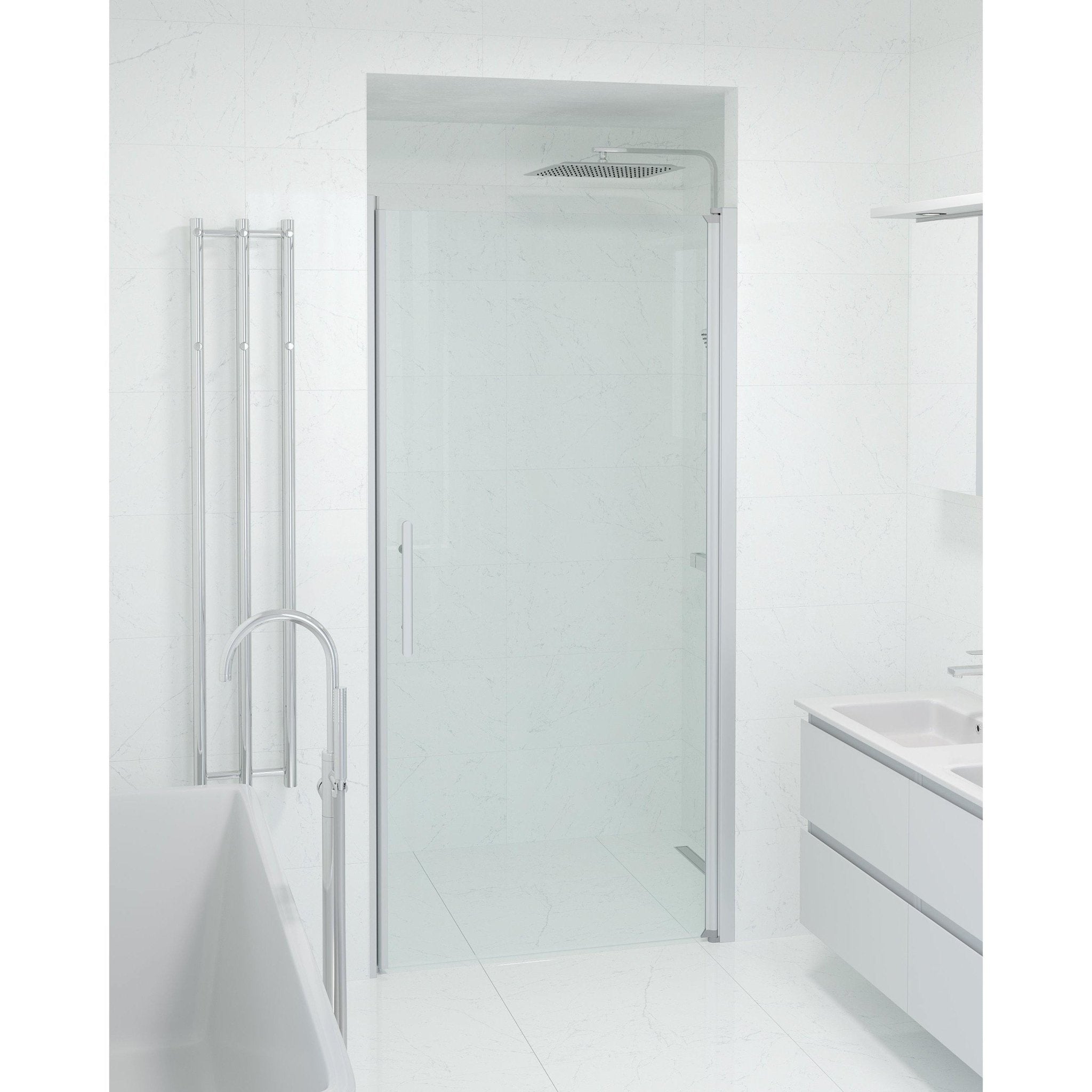Niche - Clear, Shower Enclosure Set - Code, Clear/Satin - 100 cm - MASTERSTORE - 8595677139358 - Shower Enclosure Set - Code - 38 - 100 - 02 - 50 - 00 - 8595677139358