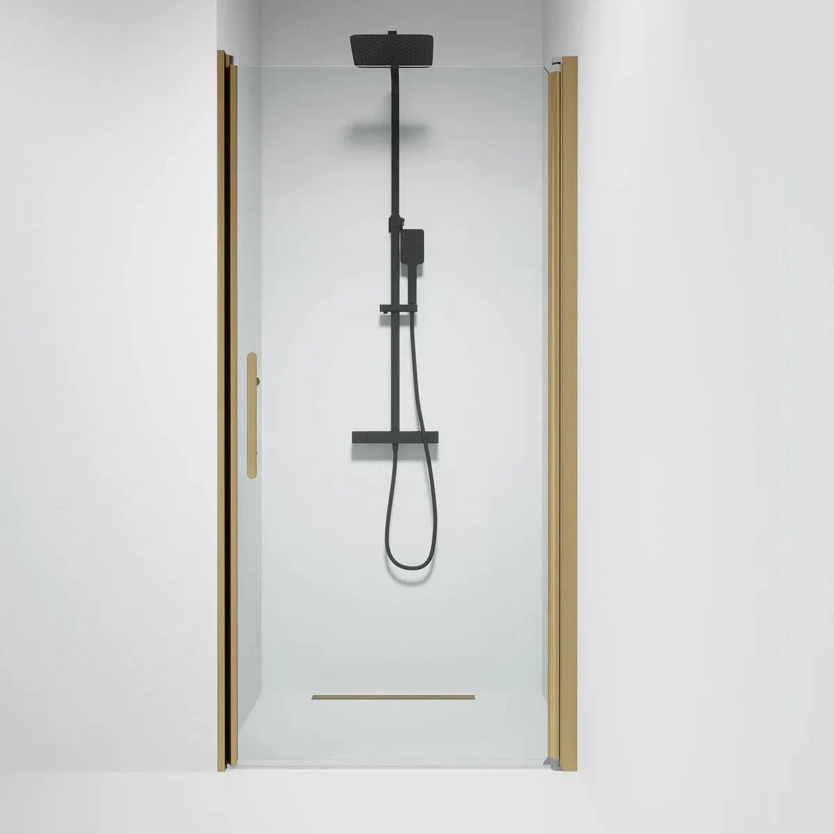 Vänern Niche Duschdörr, Klarglas, Brons Profil - Nischduschar - BATH DELUXE - PRESTIGE - 38 - 100 - 70 - 50 - 00 - BATHDELUXE SWEDEN