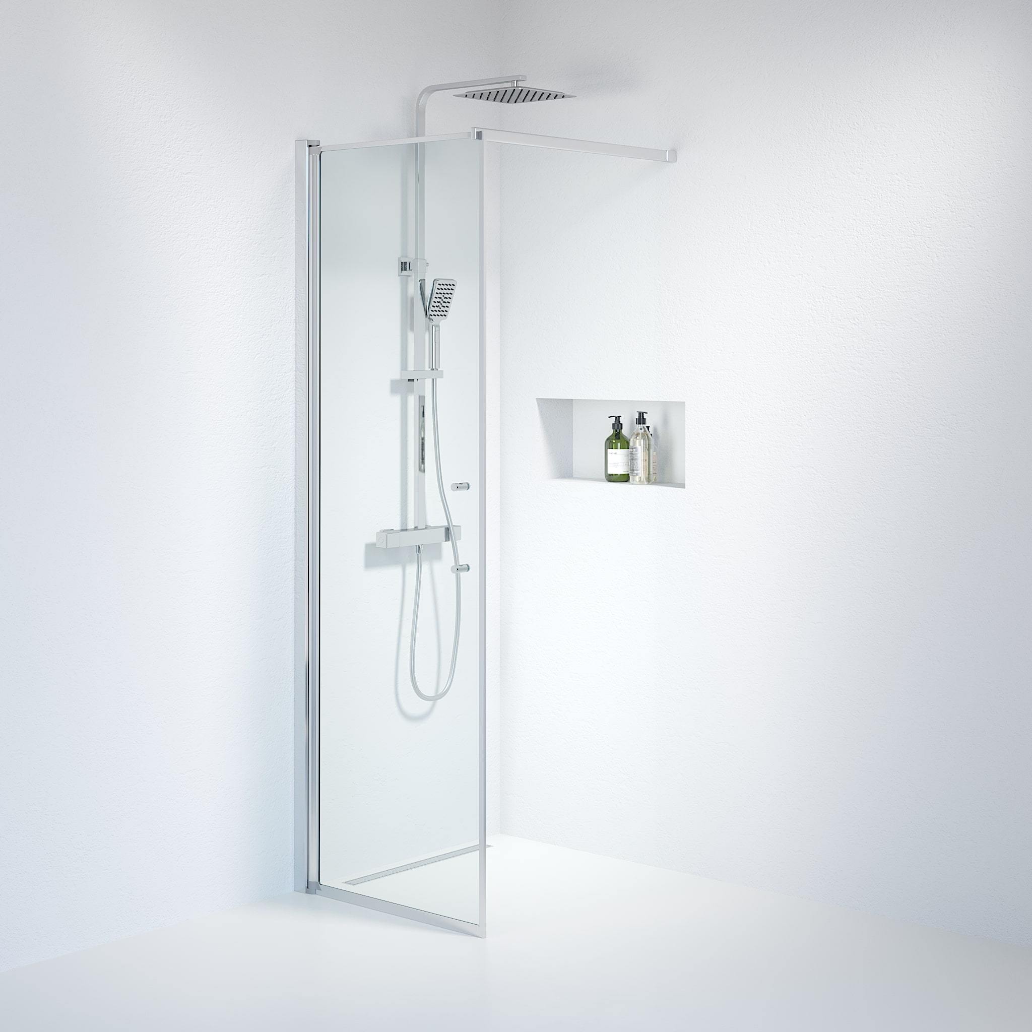 Wall - Clear, Shower Enclosure Set - Code, Clear/Chrome - 70 cm - MASTERSTORE - 8595677121407 - Shower Enclosure Set - Code - 39 - 070 - 60 - 50 - 00 - 8595677121407