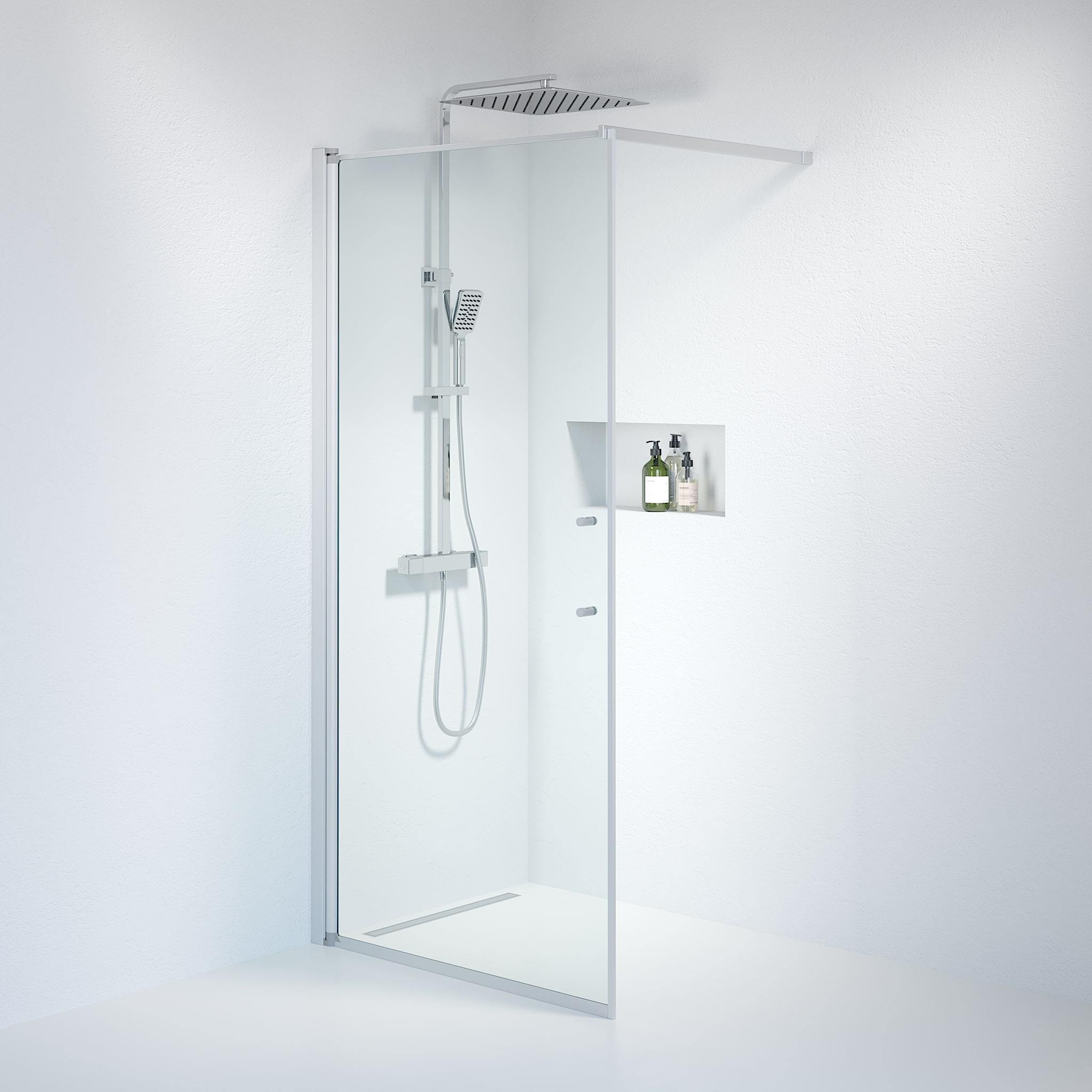 Wall - Clear, Shower Enclosure Set - Code, Clear/Satin - 70 cm - MASTERSTORE - 8595677121445 - Shower Enclosure Set - Code - 39 - 070 - 67 - 50 - 00 - 8595677121445