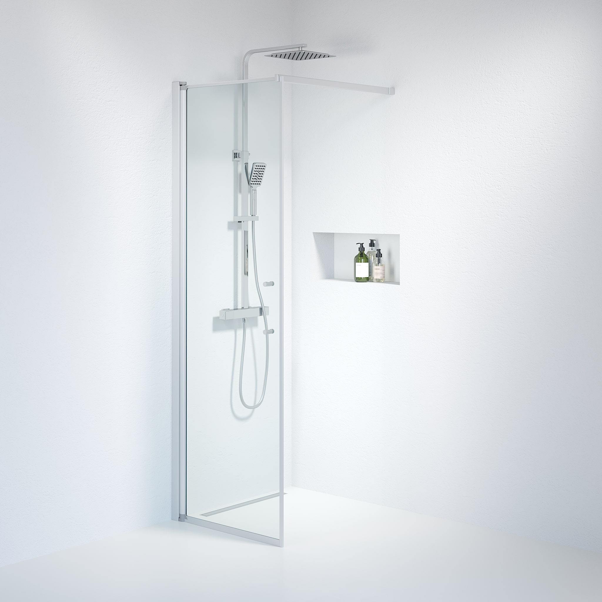 Wall - Clear, Shower Enclosure Set - Code, Clear/Satin - 70 cm - MASTERSTORE - 8595677121445 - Shower Enclosure Set - Code - 39 - 070 - 67 - 50 - 00 - 8595677121445