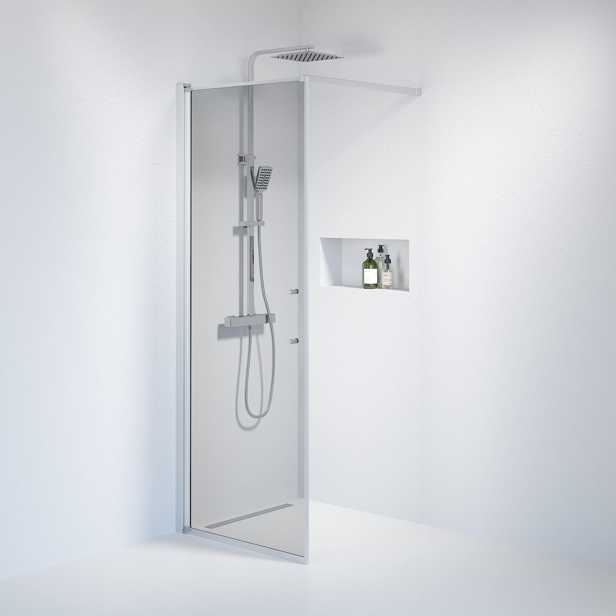 Wall - Smoked, Shower Enclosure Set - Code, Smoked/Satin - 70 cm - MASTERSTORE - 8595677121476 - Shower Enclosure Set - Code - 39 - 070 - 67 - 56 - 00 - 8595677121476