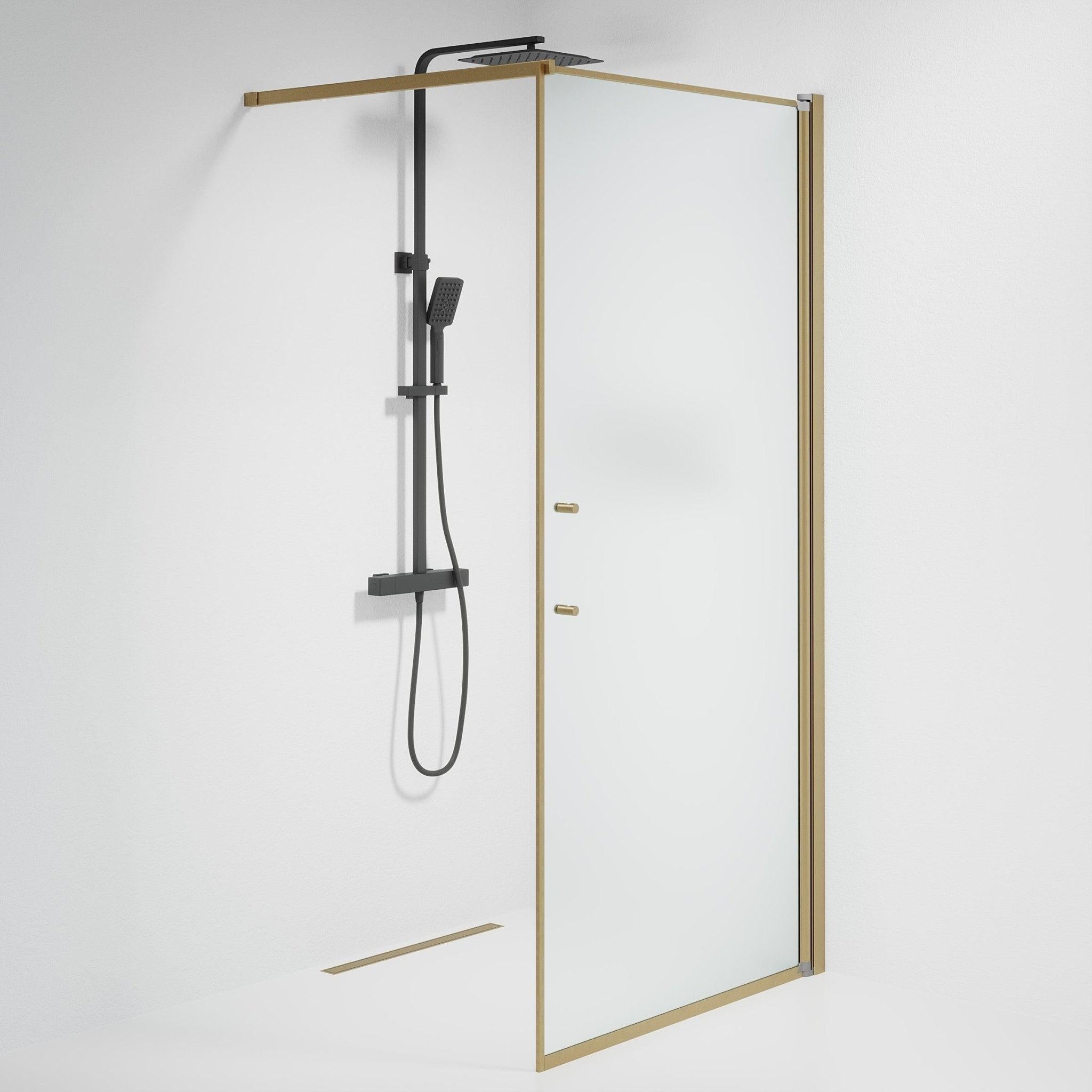 Square - Frosted, Shower Enclosure Set - Code, Matt/Bronze - 70 cm - MASTERSTORE - 8595677155587 - Shower Enclosure Set - Code - 39 - 070 - 70 - 55 - 00 - 8595677155587