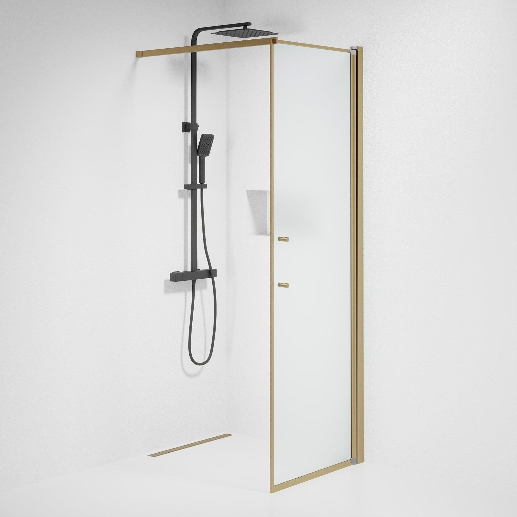 Square - Frosted, Shower Enclosure Set - Code, Matt/Bronze - 70 cm - MASTERSTORE - 8595677155587 - Shower Enclosure Set - Code - 39 - 070 - 70 - 55 - 00 - 8595677155587