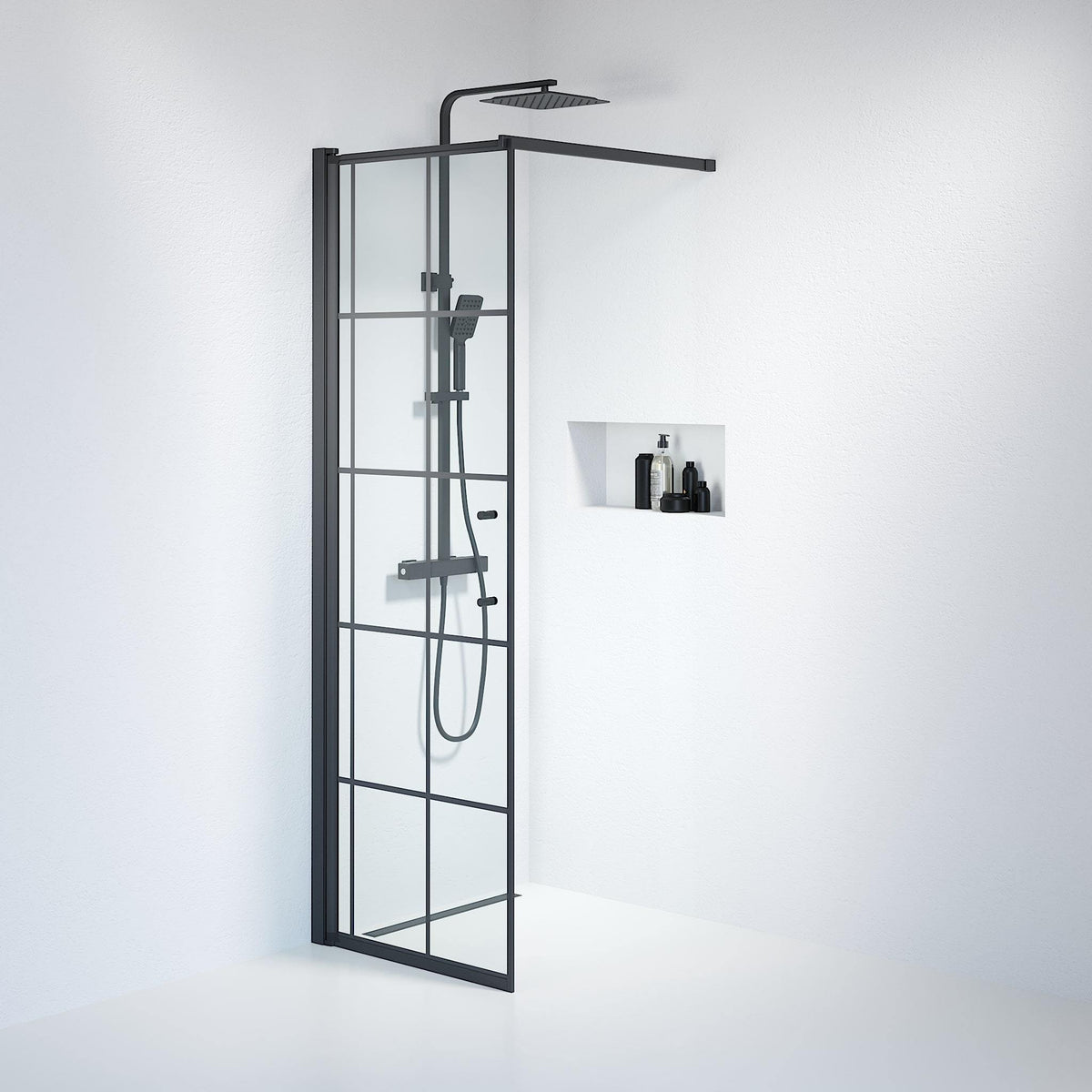 Wall - Frames, Shower Enclosure Set - Code, Frame/Black - 80 cm - MASTERSTORE - 8595677121520 - Shower Enclosure Set - Code - 39 - 080 - 02 - 49 - 01 - 8595677121520
