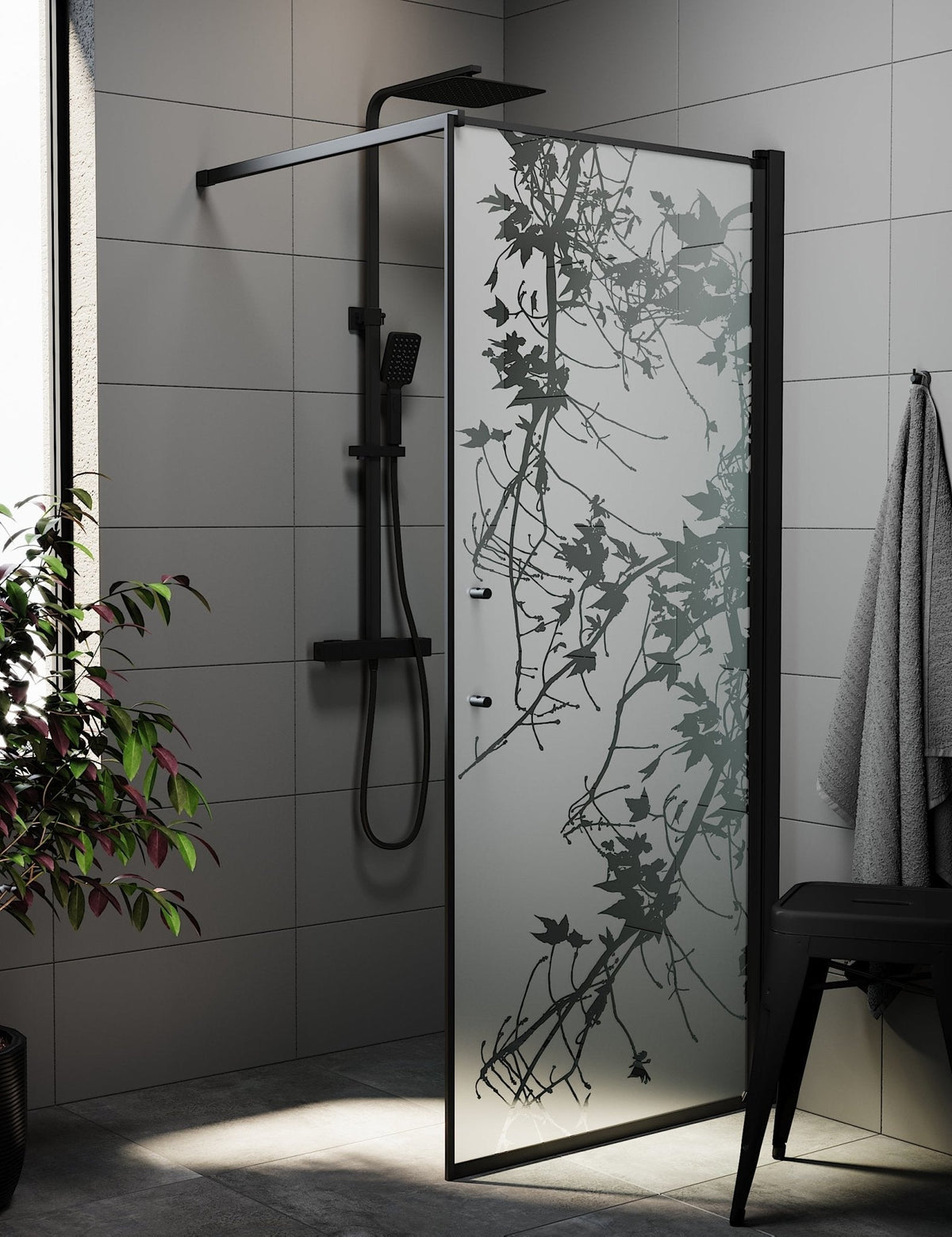 Wall - Decor, Shower Enclosure Set - Code, Decor/Black - 80 cm - MASTERSTORE - 8595677121490 - Shower Enclosure Set - Code - 39 - 080 - 02 - 54 - 00 - 8595677121490