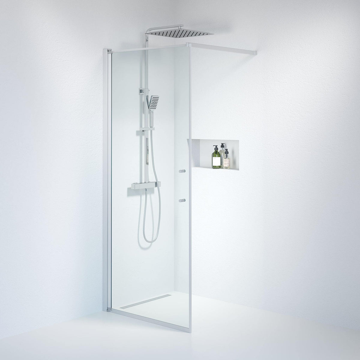 Wall - Clear, Shower Enclosure Set - Code, Clear/Satin - 80 cm - MASTERSTORE - 8595677121575 - Shower Enclosure Set - Code - 39 - 080 - 67 - 50 - 00 - 8595677121575