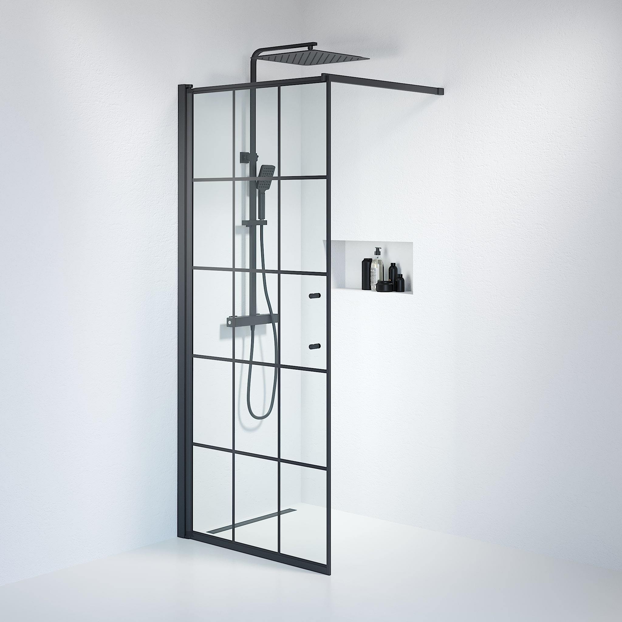 Wall - Frames, Shower Enclosure Set - Code, Frame/Black - 90 cm - MASTERSTORE - 8595677121650 - Shower Enclosure Set - Code - 39 - 090 - 02 - 49 - 01 - 8595677121650