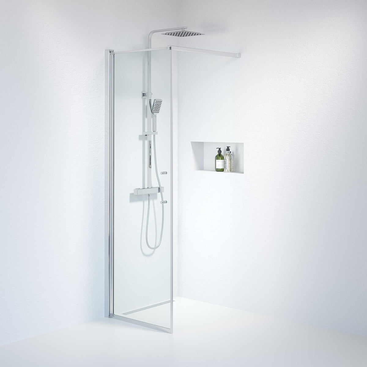 Wall - Clear, Shower Enclosure Set - Code, Clear/Chrome - 90 cm - MASTERSTORE - 8595677121667 - Shower Enclosure Set - Code - 39 - 090 - 60 - 50 - 00 - 8595677121667