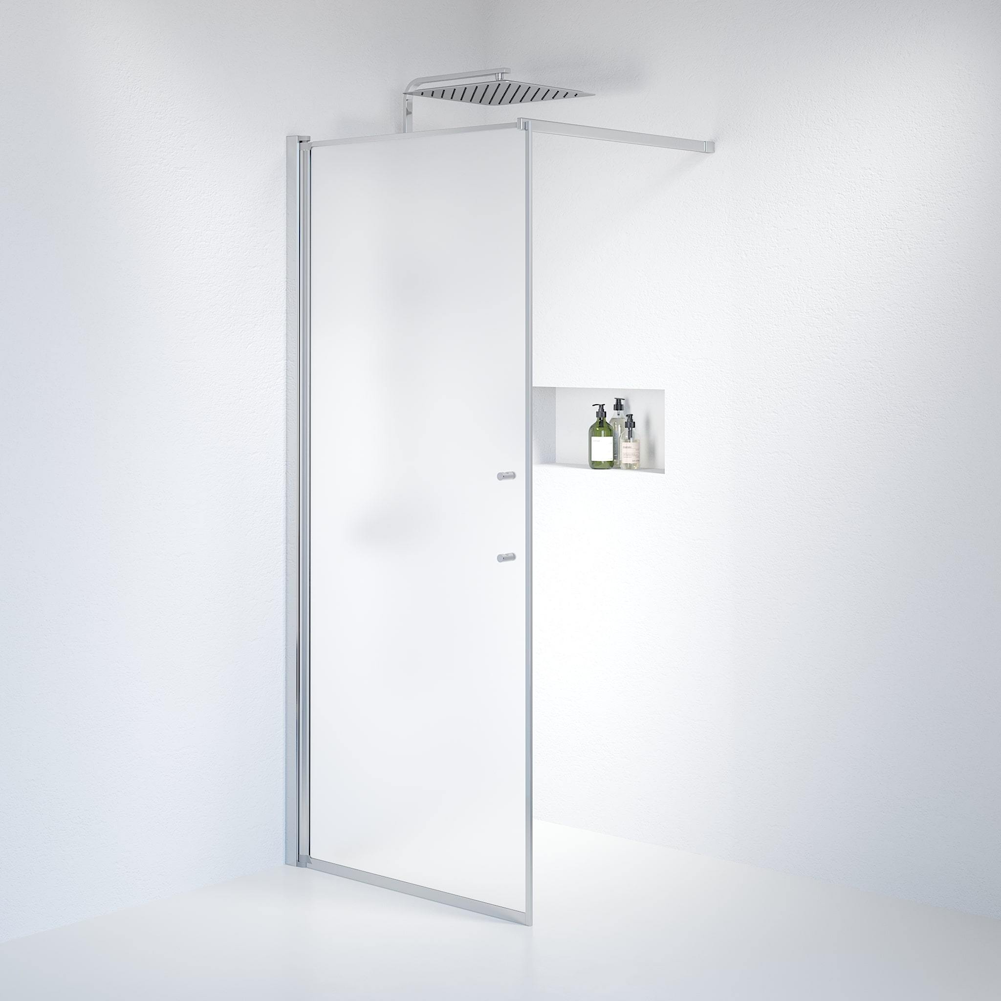 Wall - Frosted, Shower Enclosure Set - Code, Matt/Chrome - 90 cm - MASTERSTORE - 8595677121681 - Shower Enclosure Set - Code - 39 - 090 - 60 - 55 - 00 - 8595677121681