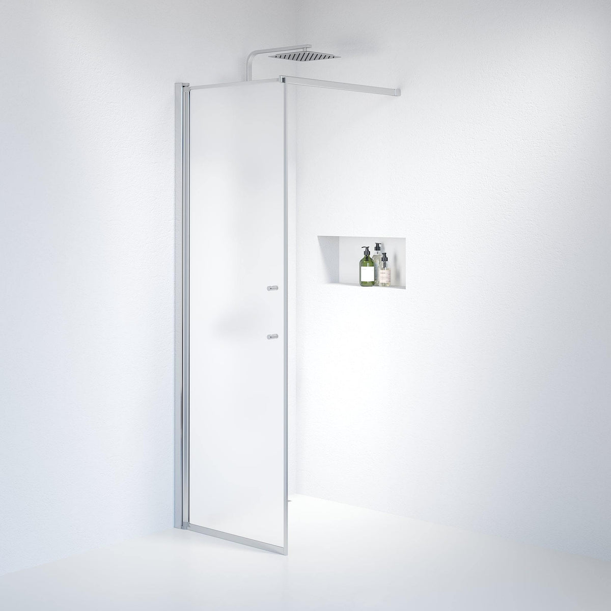 Wall - Frosted, Shower Enclosure Set - Code, Matt/Chrome - 90 cm - MASTERSTORE - 8595677121681 - Shower Enclosure Set - Code - 39 - 090 - 60 - 55 - 00 - 8595677121681