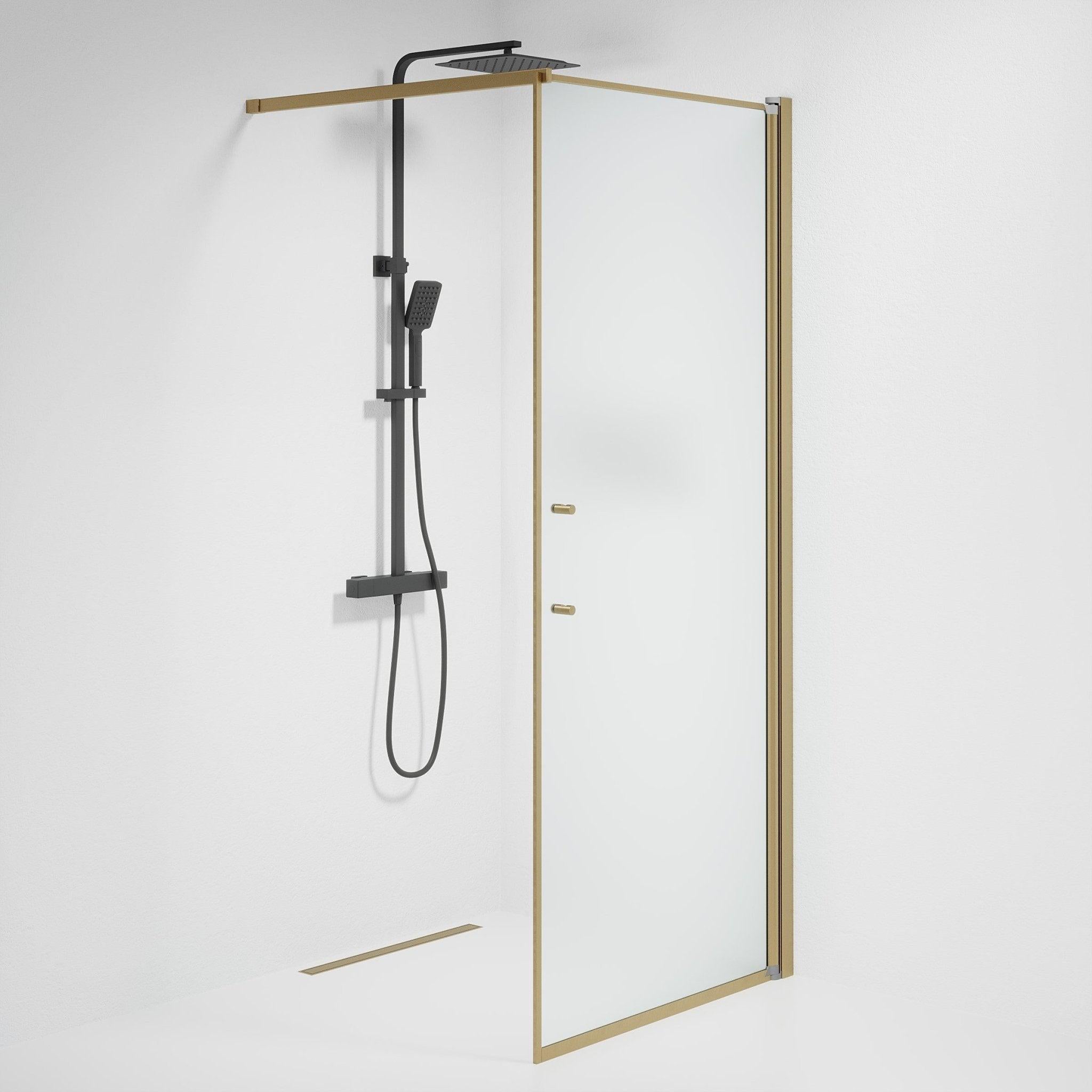 Square - Frosted, Shower Enclosure Set - Code, Matt/Bronze - 90 cm - MASTERSTORE - 8595677155600 - Shower Enclosure Set - Code - 39 - 090 - 70 - 55 - 00 - 8595677155600