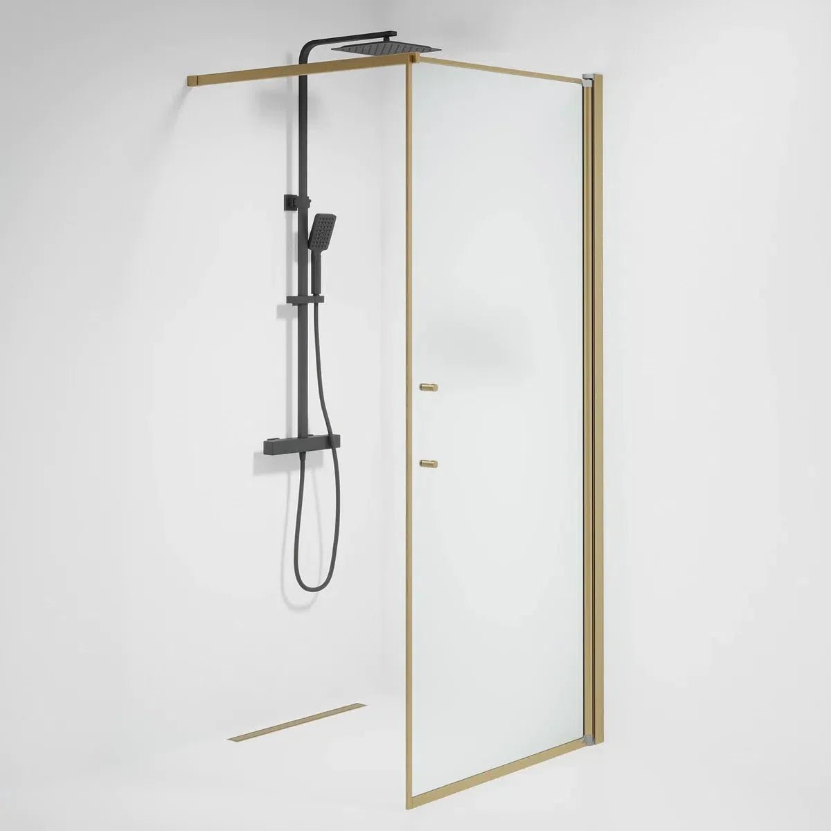 Vänern Duschvägg, Frostat Glas, Brons Profil - Duschväggar - BATH DELUXE - PRESTIGE - 39 - 090 - 70 - 55 - 00 - BATHDELUXE SWEDEN