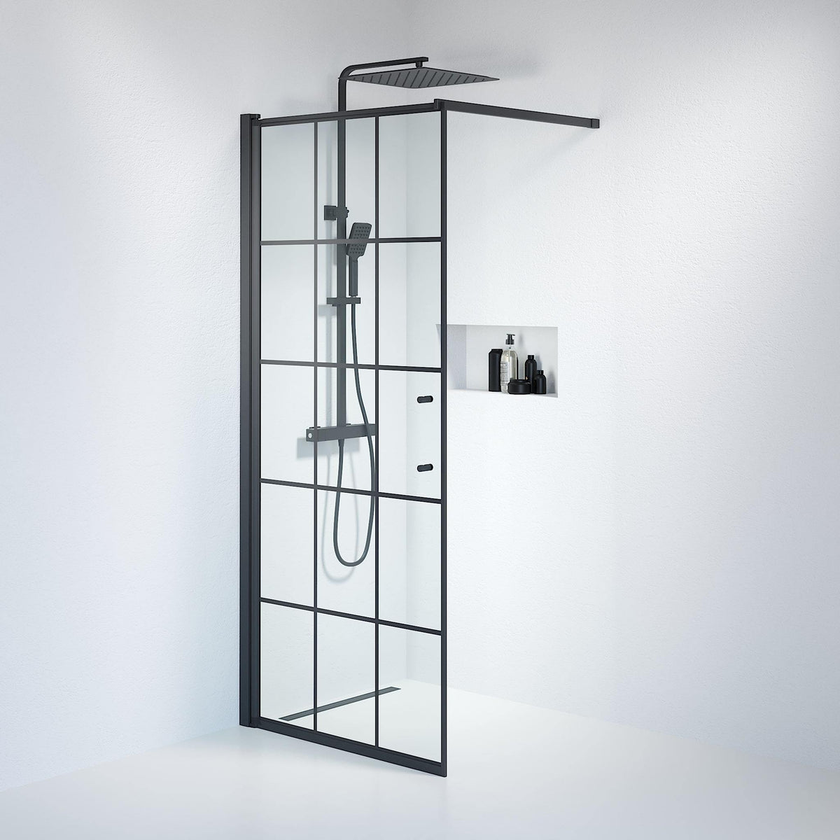 Wall - Frames, Shower Enclosure Set - Code, Frame/Black - 100 cm - MASTERSTORE - 8595677121780 - Shower Enclosure Set - Code - 39 - 100 - 02 - 49 - 01 - 8595677121780