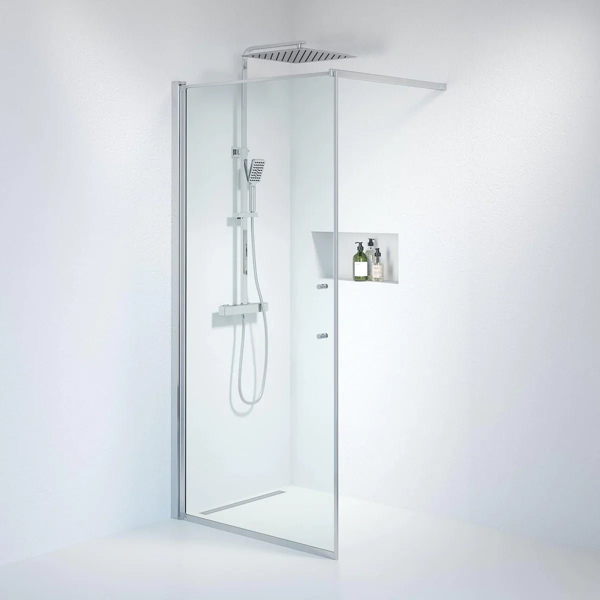 Vänern Duschvägg, Klarglas, Krom Profil - Duschväggar - BATH DELUXE - PRESTIGE - 39 - 100 - 60 - 50 - 00 - BATHDELUXE SWEDEN