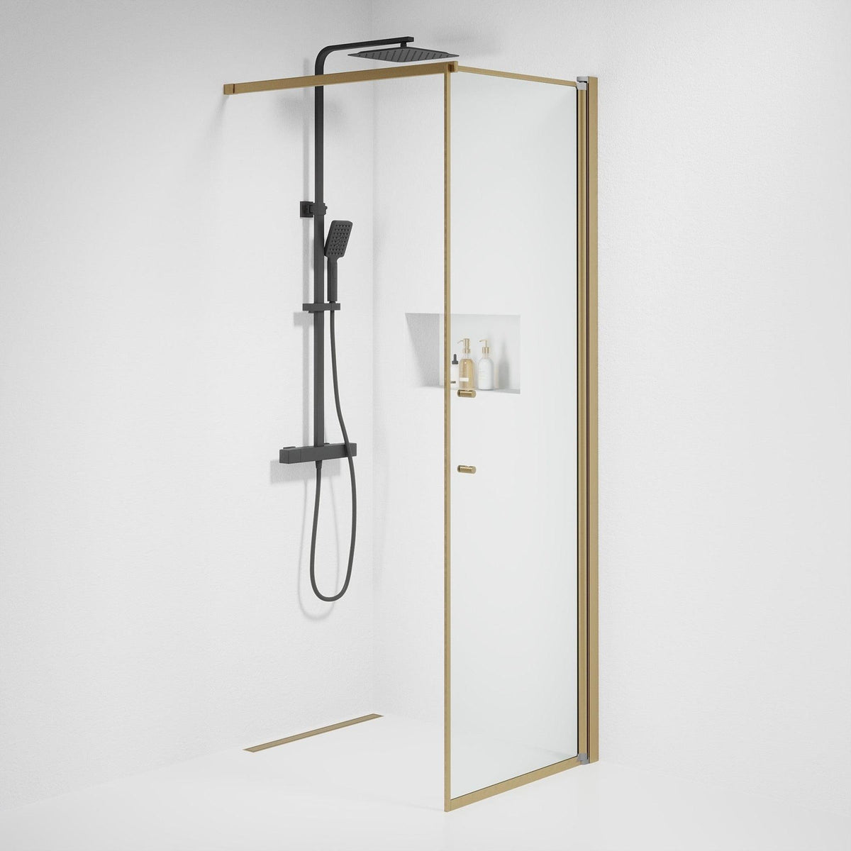 Square - Clear, Shower Enclosure Set - Code, Clear/Bronze - 100 cm - MASTERSTORE - 8595677155570 - Shower Enclosure Set - Code - 39 - 100 - 70 - 50 - 00 - 8595677155570