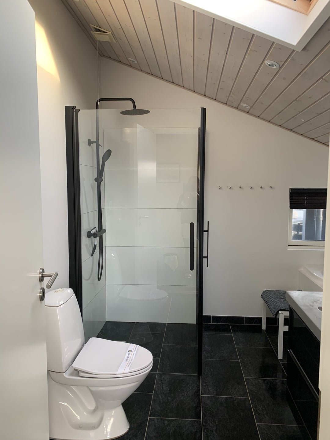 Wall + Door - Clear, Shower Enclosure Set - Code, Clear/Black - 90 cm - MASTERSTORE - 8595677140019 - Shower Enclosure Set - Code - 40 - 909 - 00 - 50 - 00 - 8595677140019