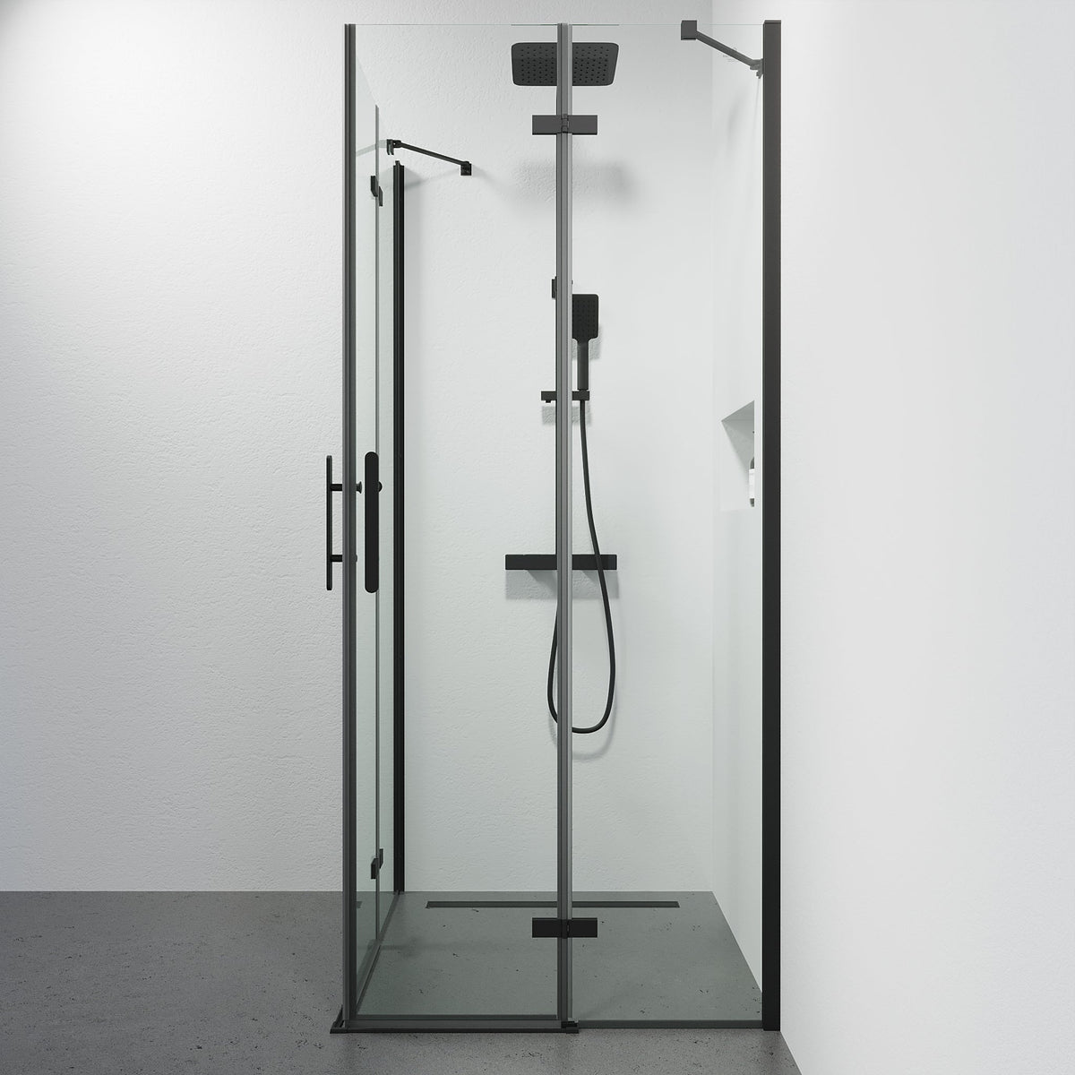 Rämen, Shower Enclosure, Black Mat - 80 cm - MASTERSTORE - 8595677184068 - Shower Enclosure - 42 - 080 - 01 - 02 - 02 - 8595677184068