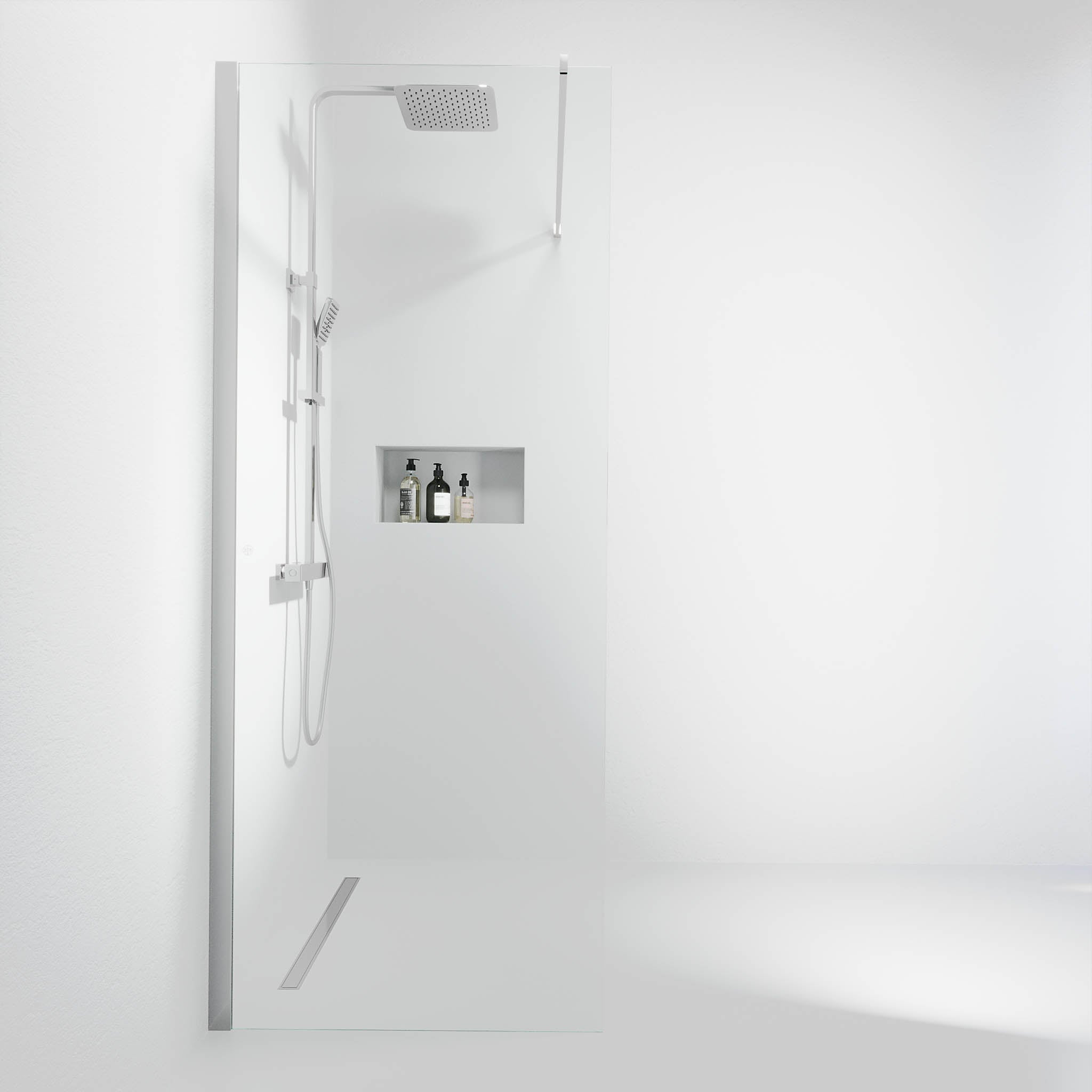 Sandefjord duschvägg, Krom Profil, Klart glas - Duschväggar - BATH DELUXE - EXCLUSIVE - 42 - 080 - 07 - 60 - 00 - BATHDELUXE SWEDEN