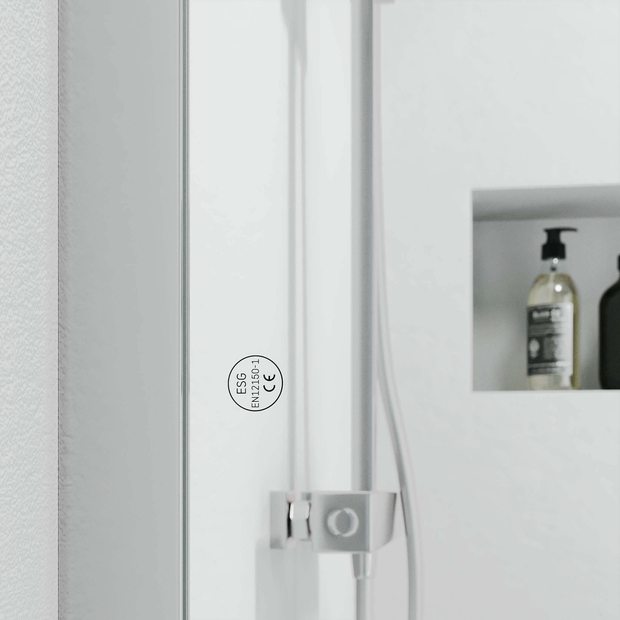 Sandefjord duschvägg, Krom Profil, Klart glas - Duschväggar - BATH DELUXE - EXCLUSIVE - 42 - 080 - 07 - 60 - 00 - BATHDELUXE SWEDEN