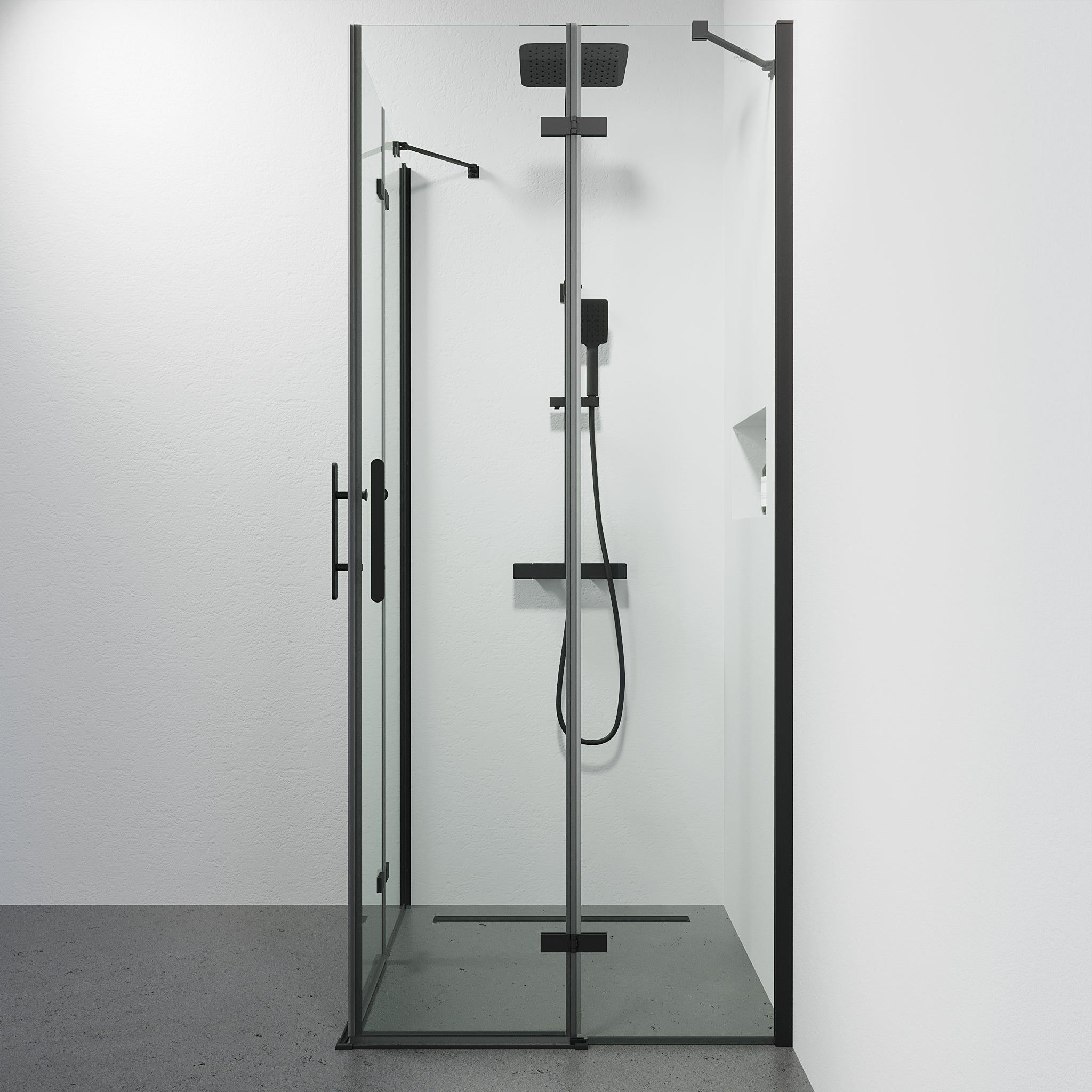Rämen, Duschkabin, Svart Matta - 90 cm - Duschkabin - BATH DELUXE - PRESTIGE - 42-090-01-02-02 - BATHDELUXE SWEDEN
