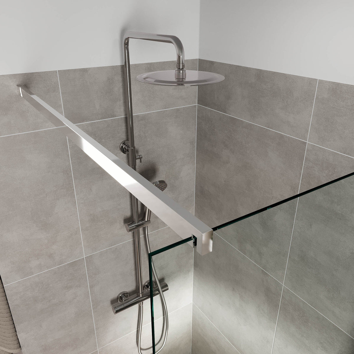 Sandefjord, Shower Wall, Clear/Chrome - 90 cm - MASTERSTORE - 8595677180466 - Shower Wall - 42-090-07-60-00 - 8595677180466