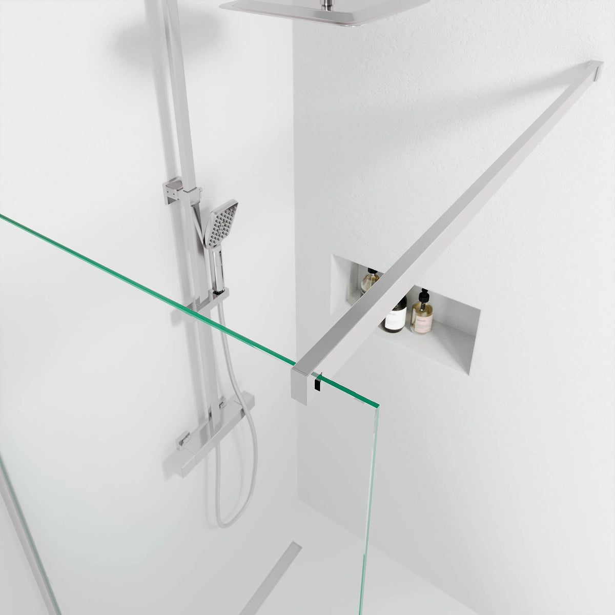 Sandefjord, Shower Wall, Clear/Chrome - 90 cm - MASTERSTORE - 8595677180466 - Shower Wall - 42 - 090 - 07 - 60 - 00 - 8595677180466