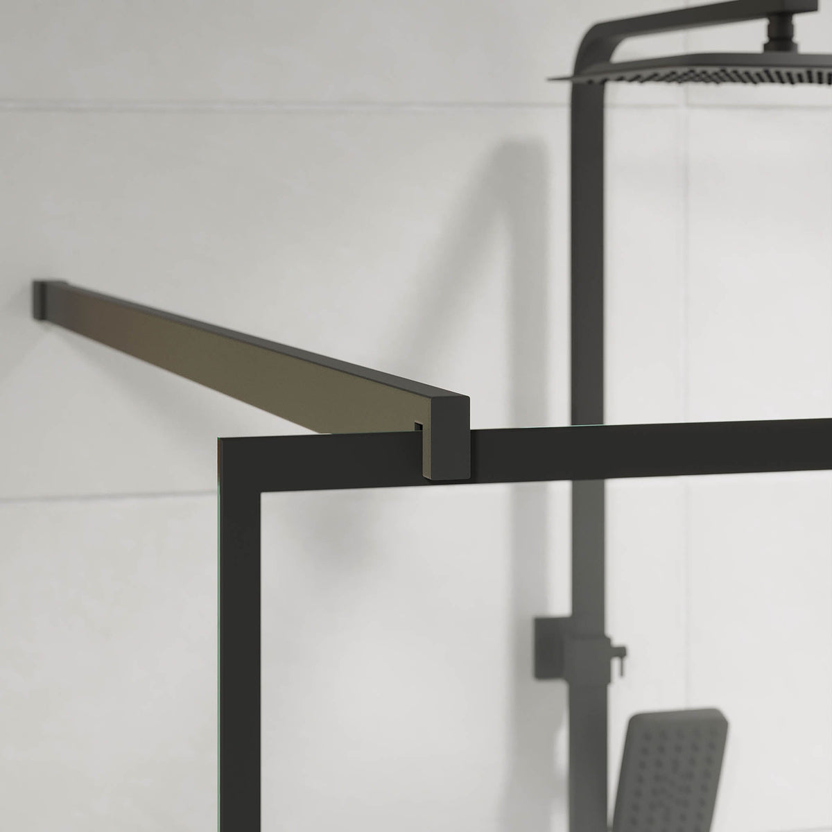 Sandefjord, Shower Wall, Clear/Black - 80 cm - MASTERSTORE - 8595677180503 - Shower Wall - 42 - 080 - 07 - 02 - 00 - 8595677180503