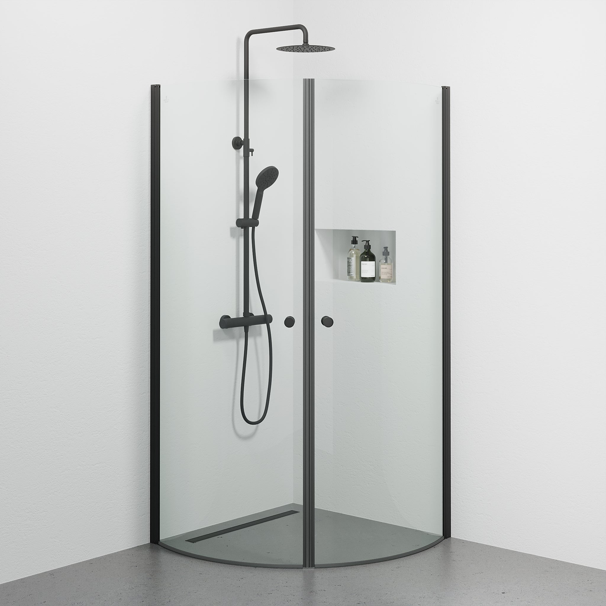 Tulsa, Shower Enclosure, Black Mat - 90 cm - MASTERSTORE - 8595677180756 - Shower Enclosure - 42 - 090 - 10 - 02 - 02 - 8595677180756