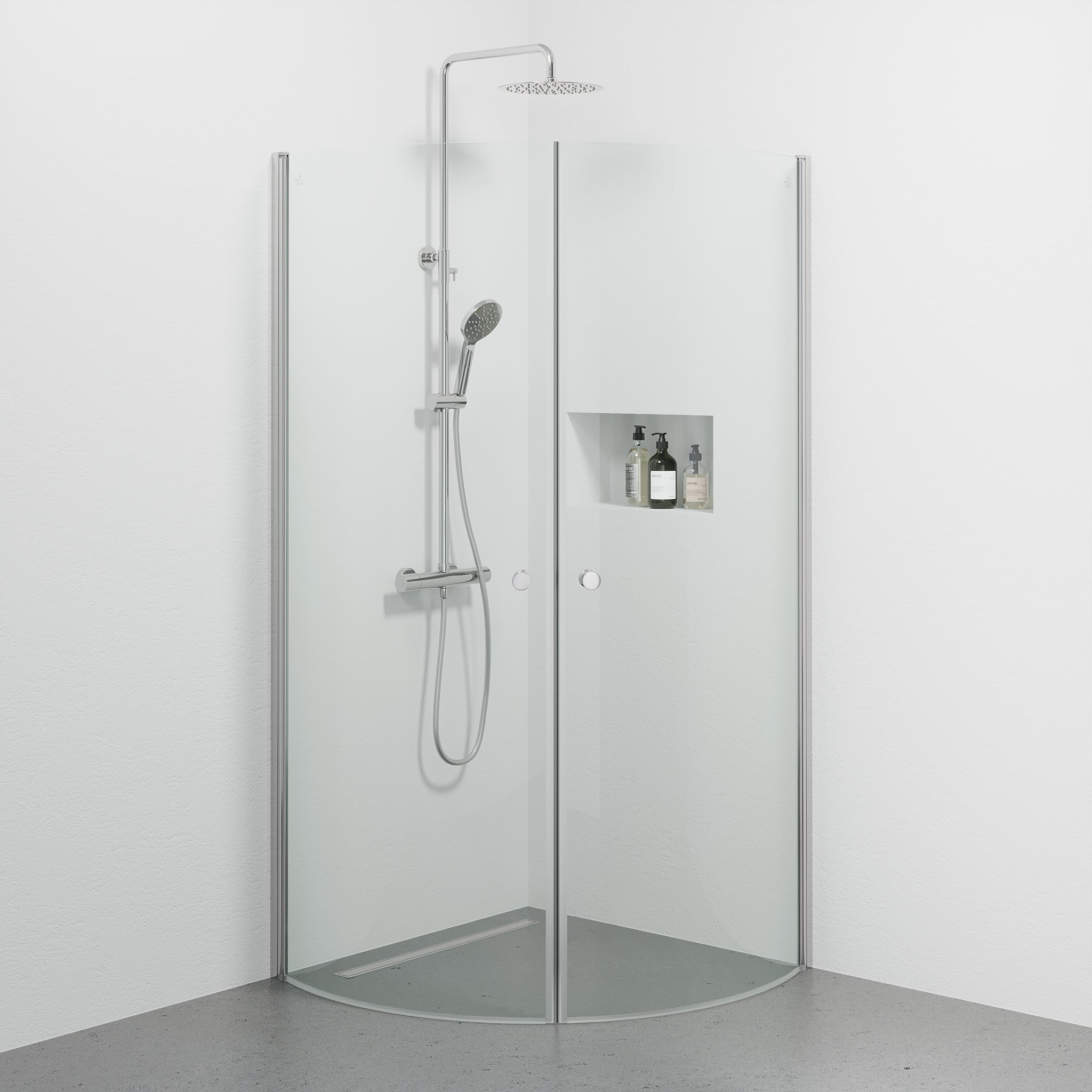Tulsa, Shower Enclosure, Chrome - 90 cm - MASTERSTORE - 8595677180749 - Shower Enclosure - 42 - 090 - 10 - 60 - 02 - 8595677180749