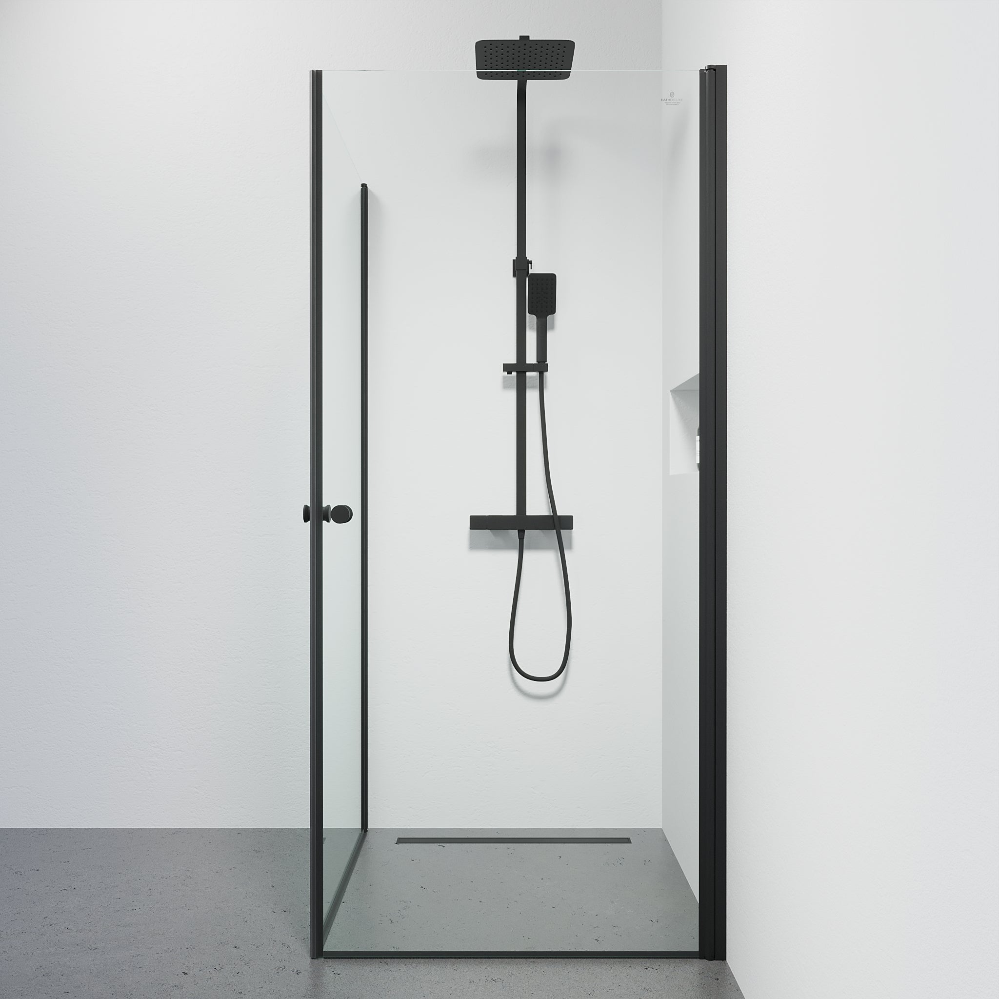 Tulsa, Shower Enclosure, Black Mat - 90 cm - MASTERSTORE - 8595677180770 - Shower Enclosure - 42 - 090 - 11 - 02 - 02 - 8595677180770