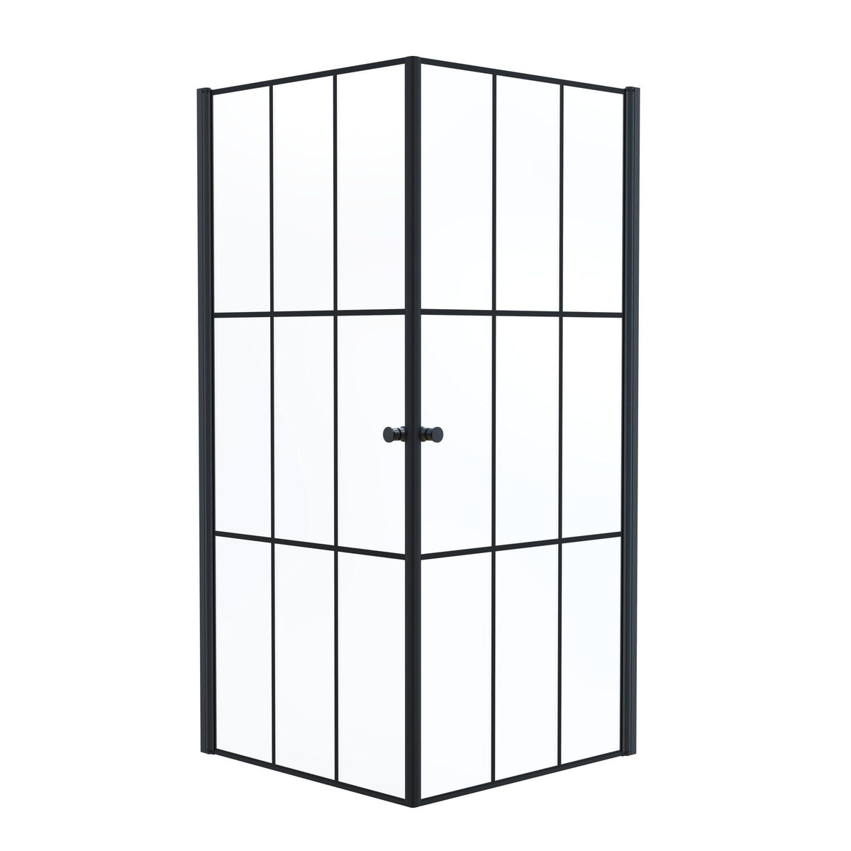 Shower enclosure square 90x90x190 cm - 5 mm clear glass with black bars - black profile - Tulsa - MASTERSTORE - 8595677180787 - Shower Enclosures - 42-090-12-02-02 - 8595677180787
