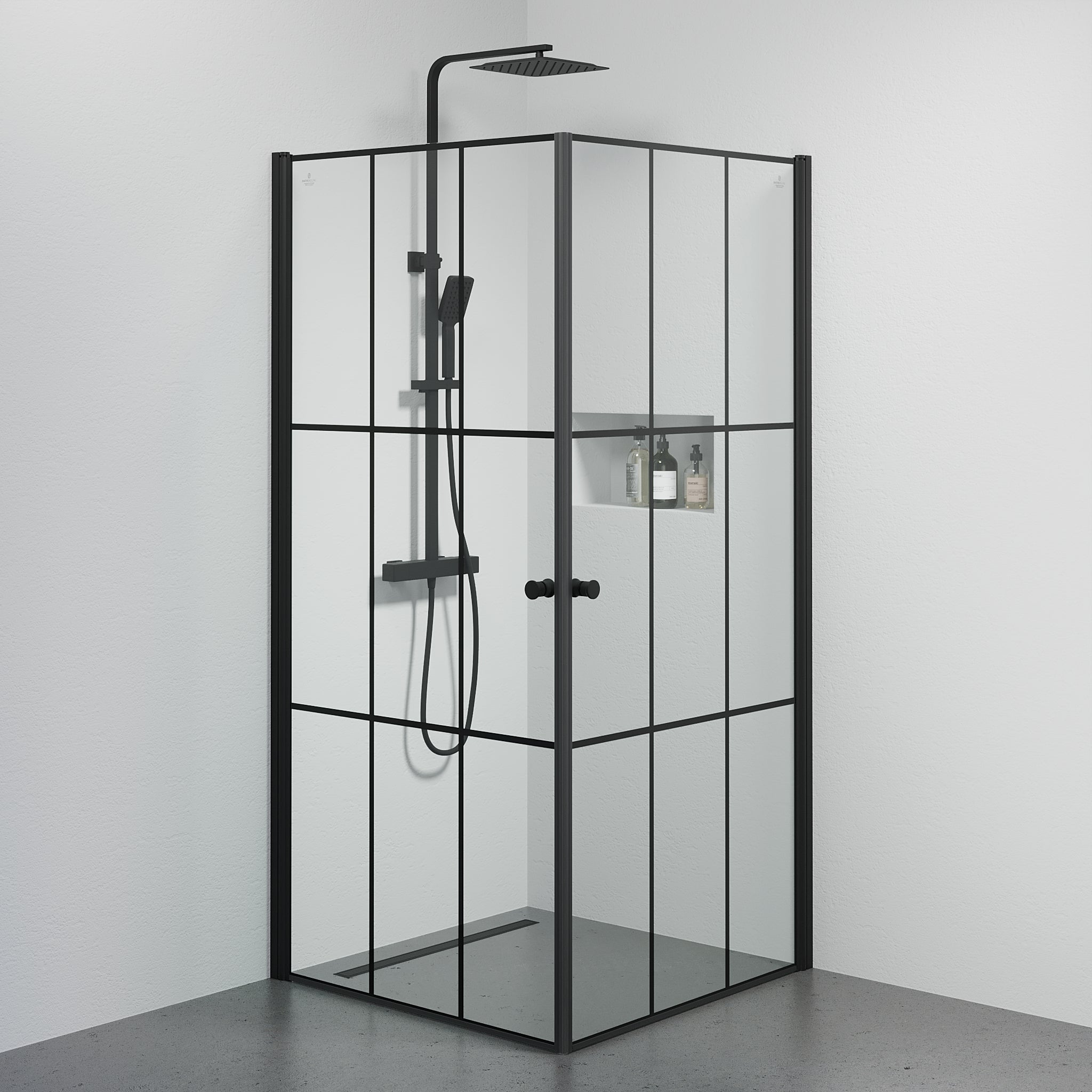 Tulsa, Shower Enclosure, Black Mat - 90 cm - MASTERSTORE - 8595677180787 - Shower Enclosure - 42 - 090 - 12 - 02 - 02 - 8595677180787
